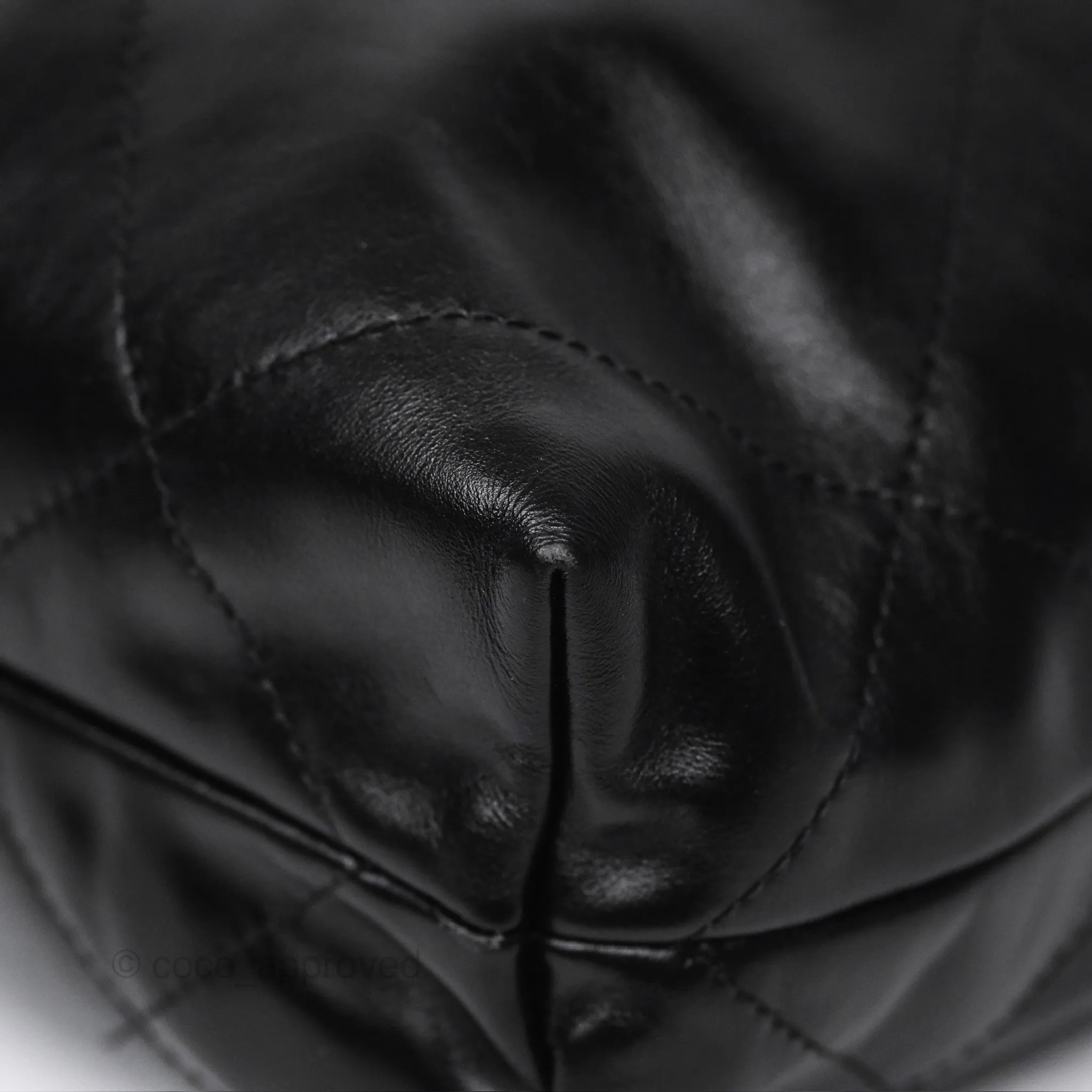 Chanel 22 Small Quilted So Black Shiny Crumpled Calfskin