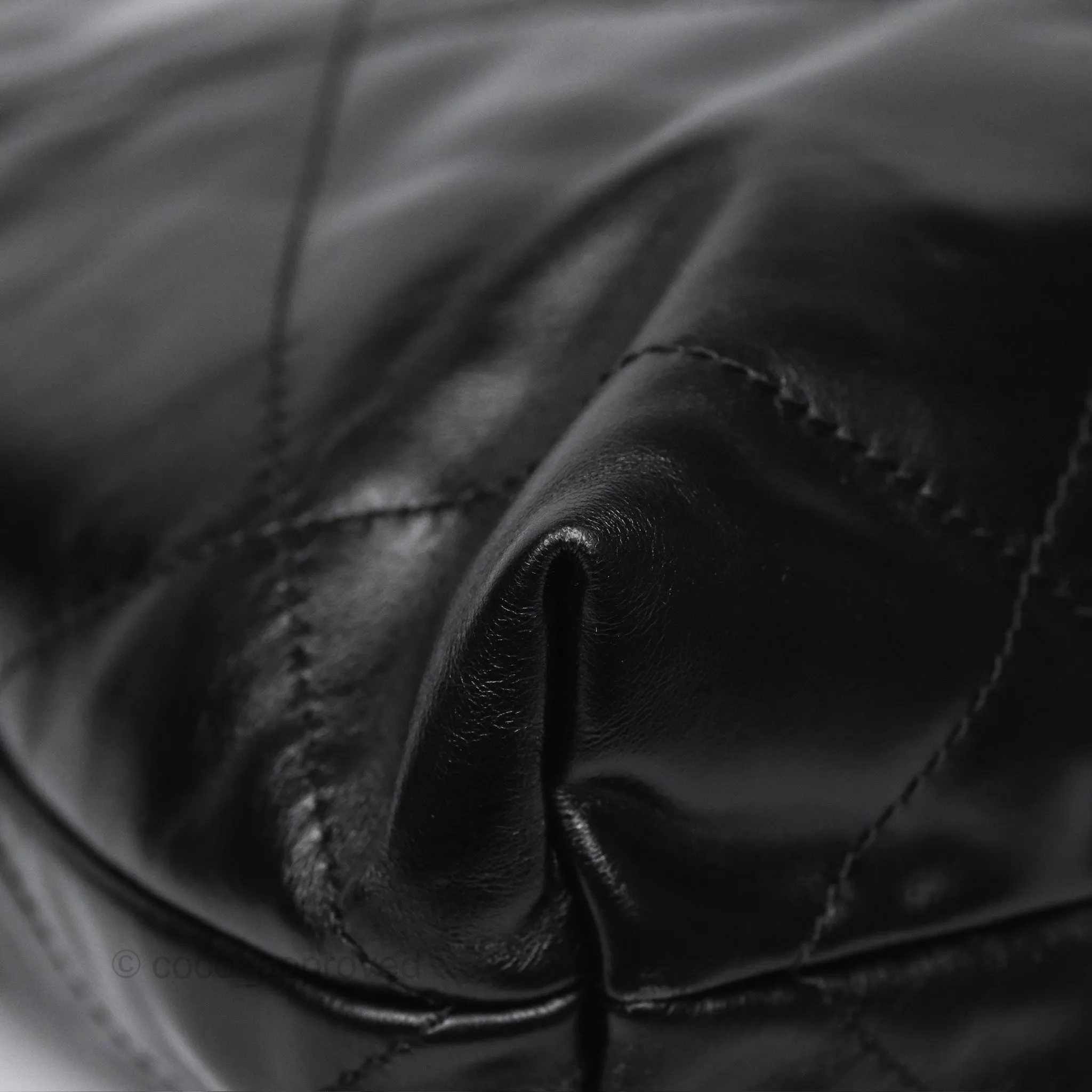 Chanel 22 Small Quilted So Black Shiny Crumpled Calfskin