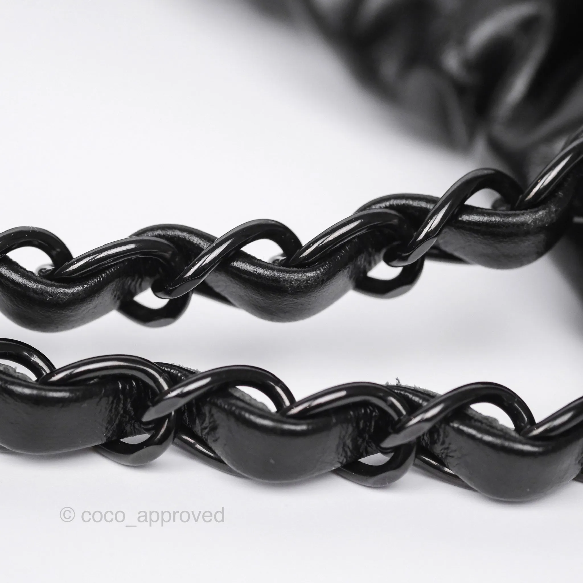Chanel 22 Small Quilted So Black Shiny Crumpled Calfskin
