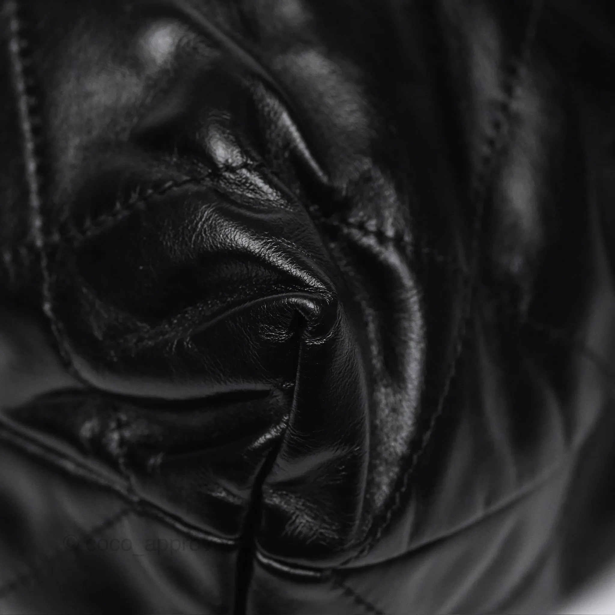 Chanel 22 Small Quilted So Black Shiny Crumpled Calfskin