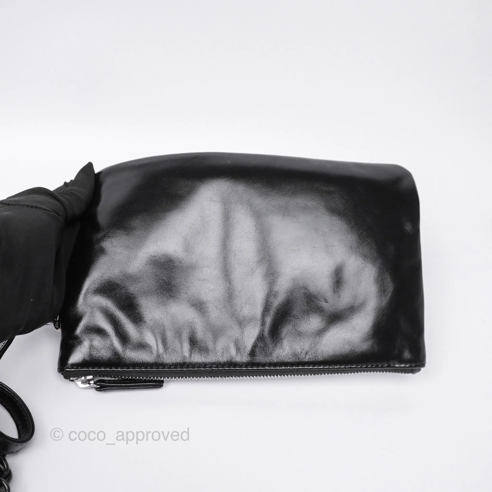 Chanel 22 Small Quilted So Black Shiny Crumpled Calfskin