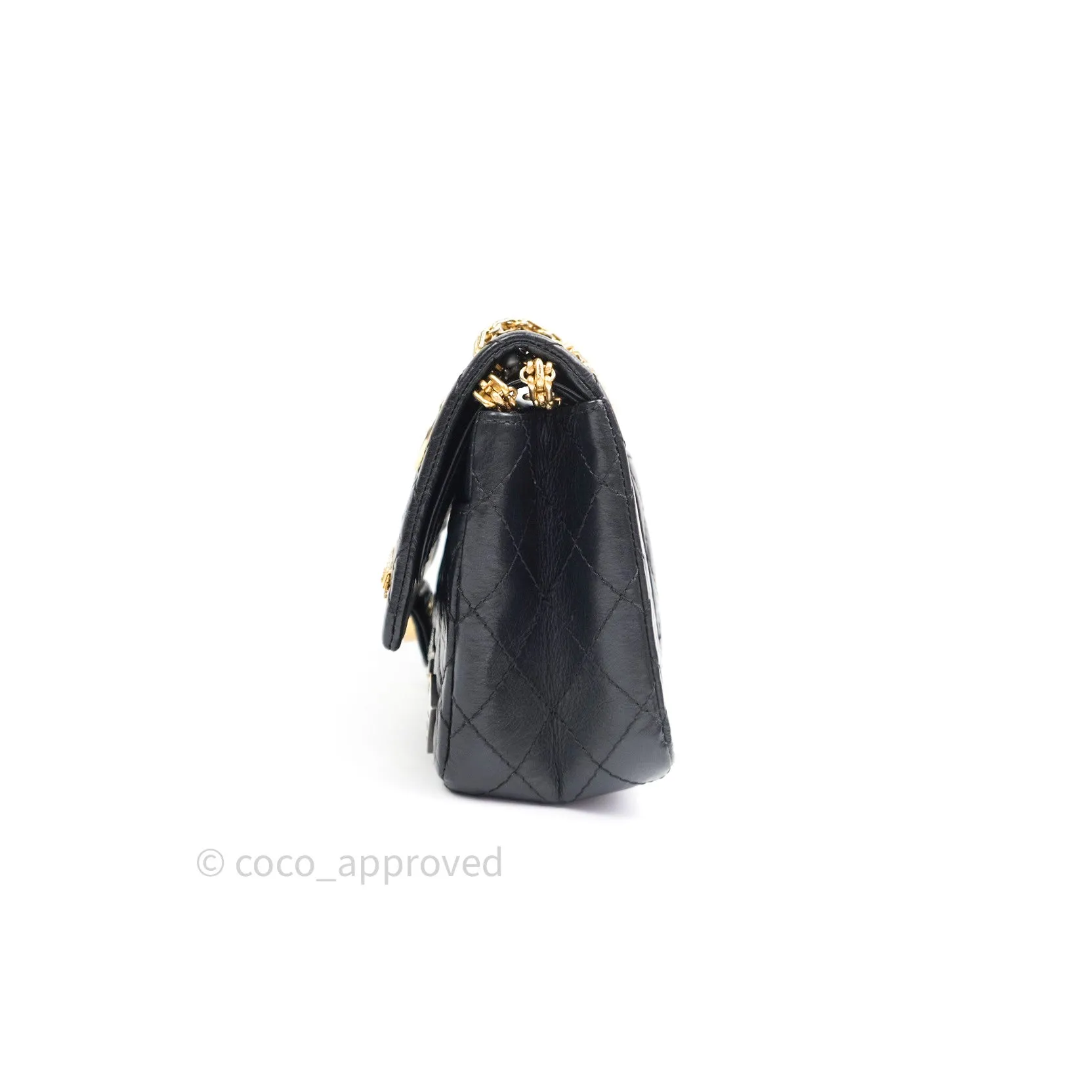 Chanel 2.55 Reissue Aged Calfskin Lucky Charms 225 Flap Black