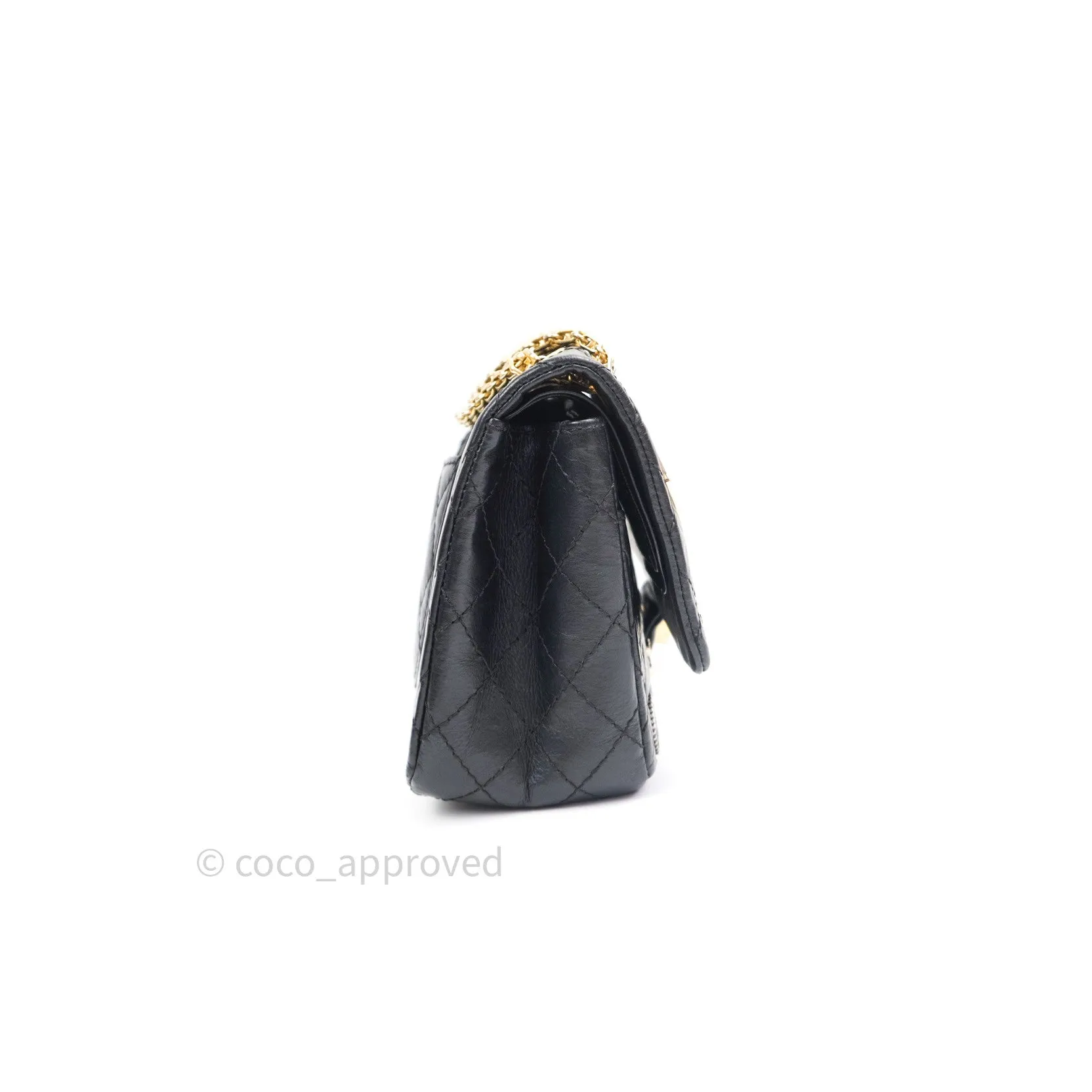Chanel 2.55 Reissue Aged Calfskin Lucky Charms 225 Flap Black