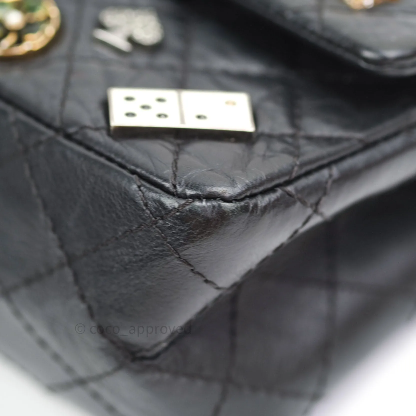 Chanel 2.55 Reissue Aged Calfskin Lucky Charms 225 Flap Black
