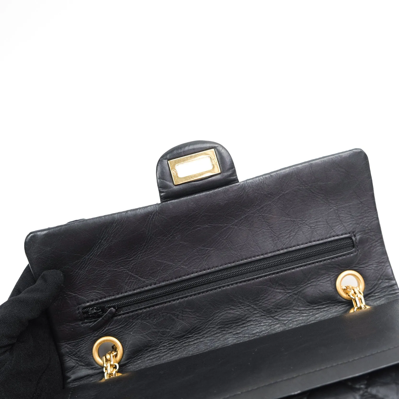Chanel 2.55 Reissue Aged Calfskin Lucky Charms 225 Flap Black