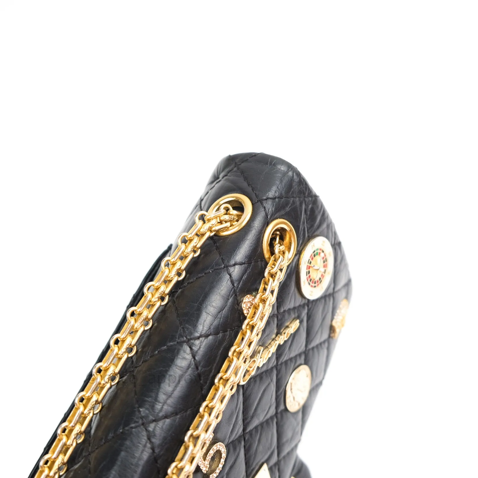 Chanel 2.55 Reissue Aged Calfskin Lucky Charms 225 Flap Black