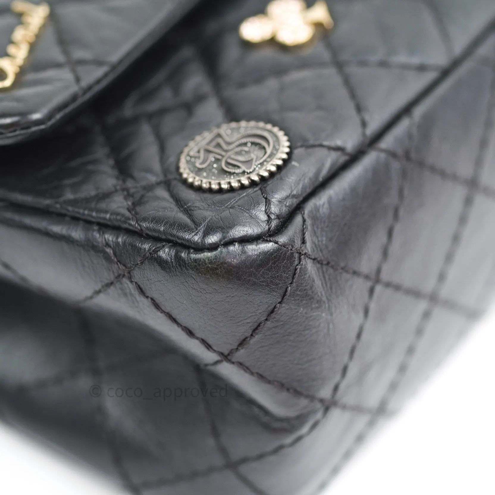 Chanel 2.55 Reissue Aged Calfskin Lucky Charms 225 Flap Black