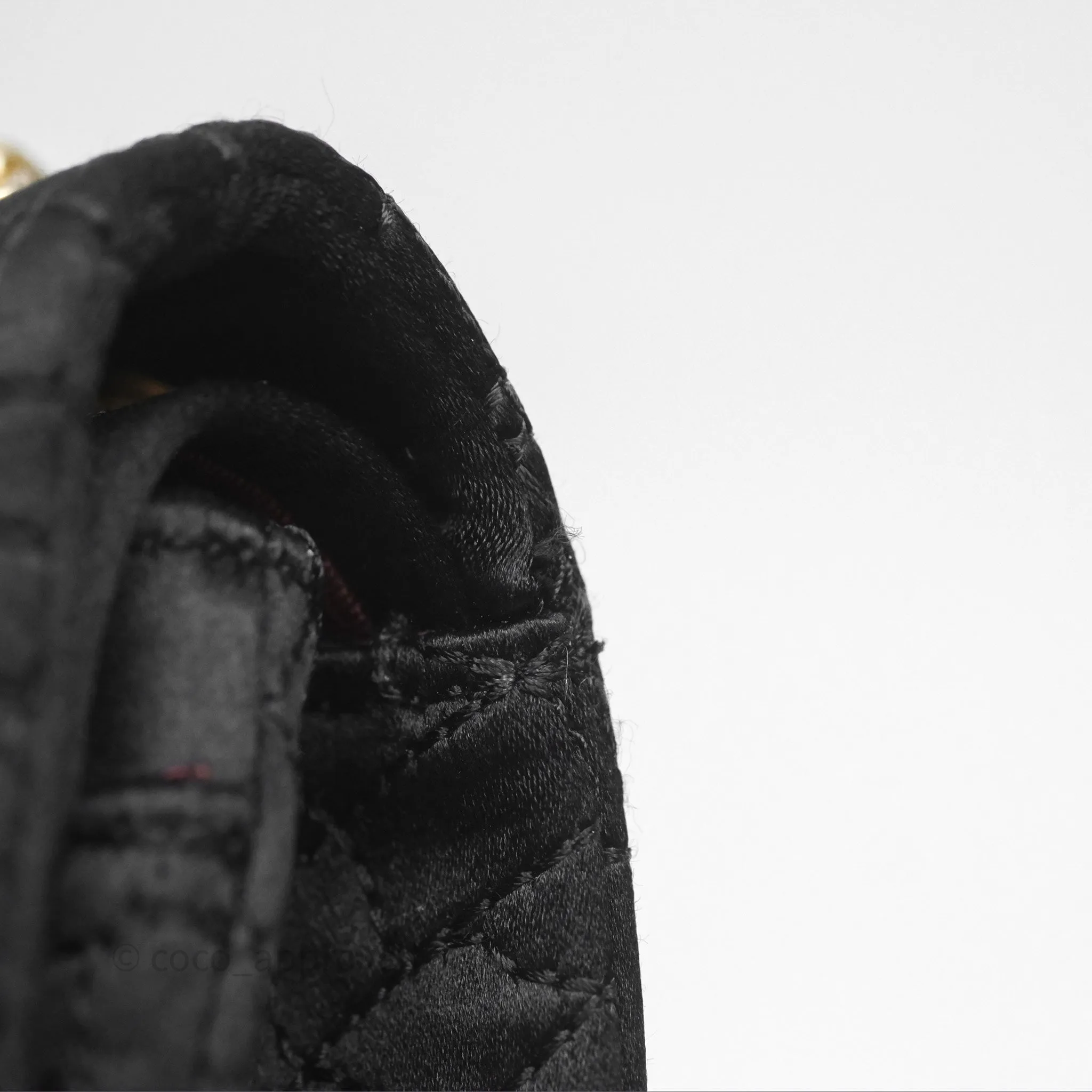 Chanel 2.55 Reissue East West Double Flap Black Satin Croc Aged Gold Hardware