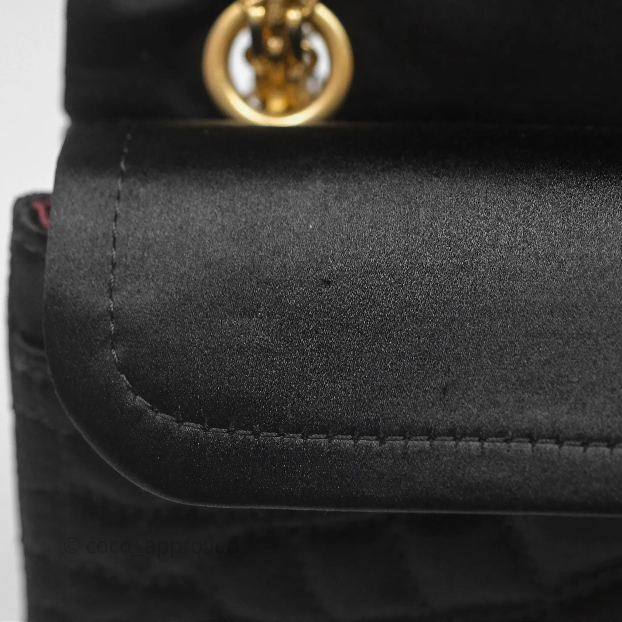 Chanel 2.55 Reissue East West Double Flap Black Satin Croc Aged Gold Hardware