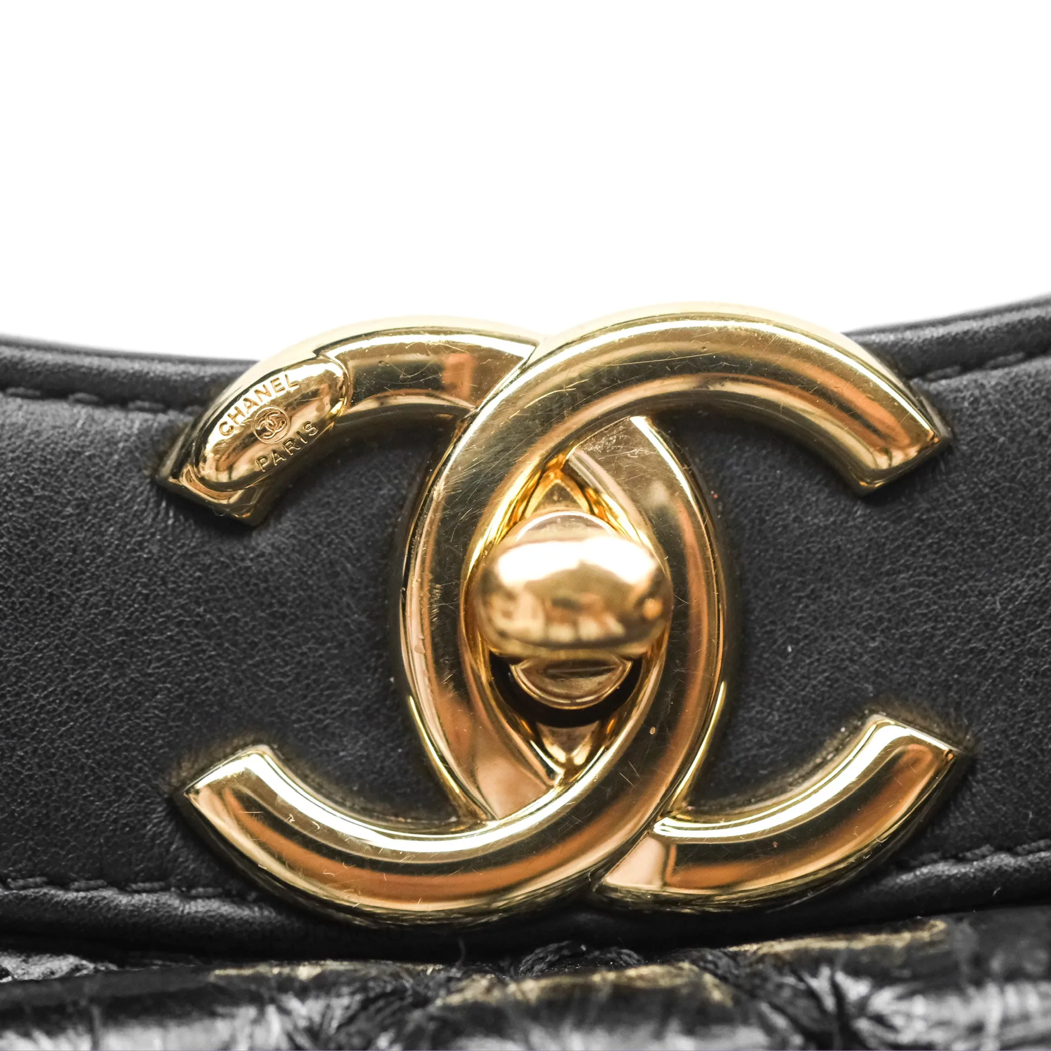 Chanel 31 Large Shopping Bag Black Aged Calfskin