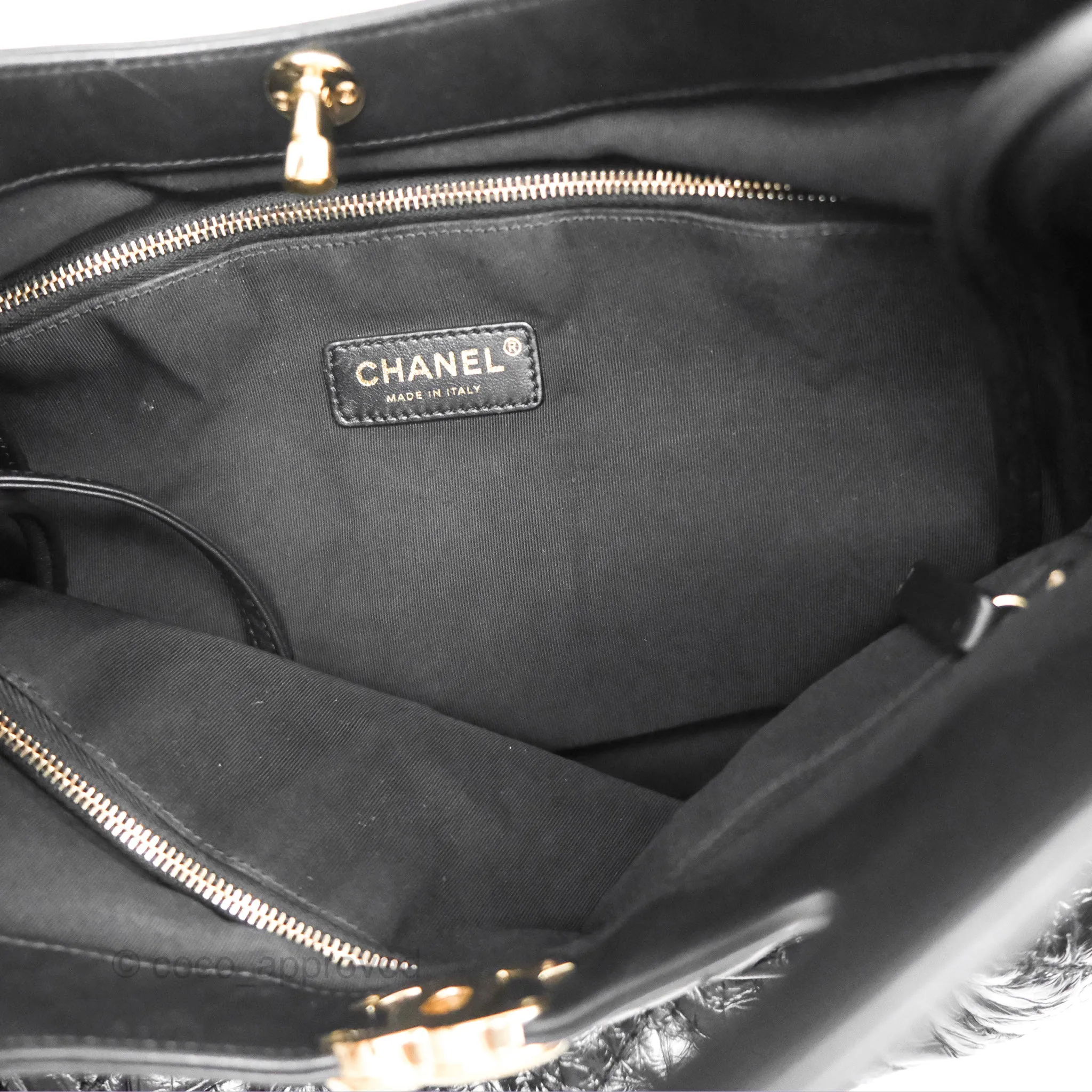 Chanel 31 Large Shopping Bag Black Aged Calfskin
