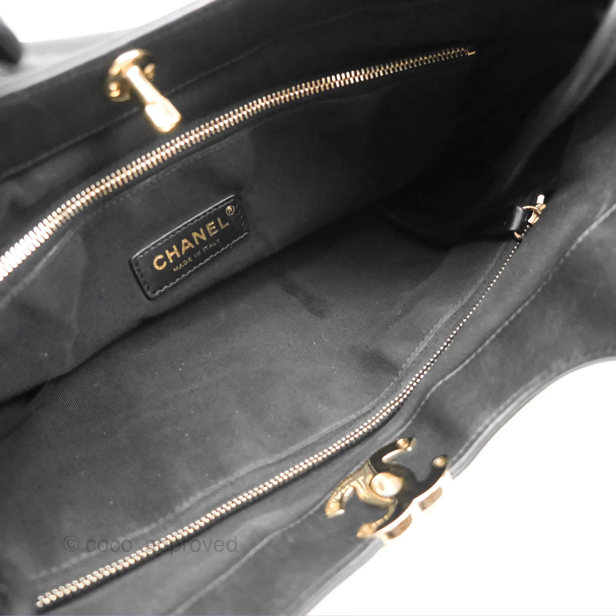 Chanel 31 Large Shopping Bag Black Aged Calfskin