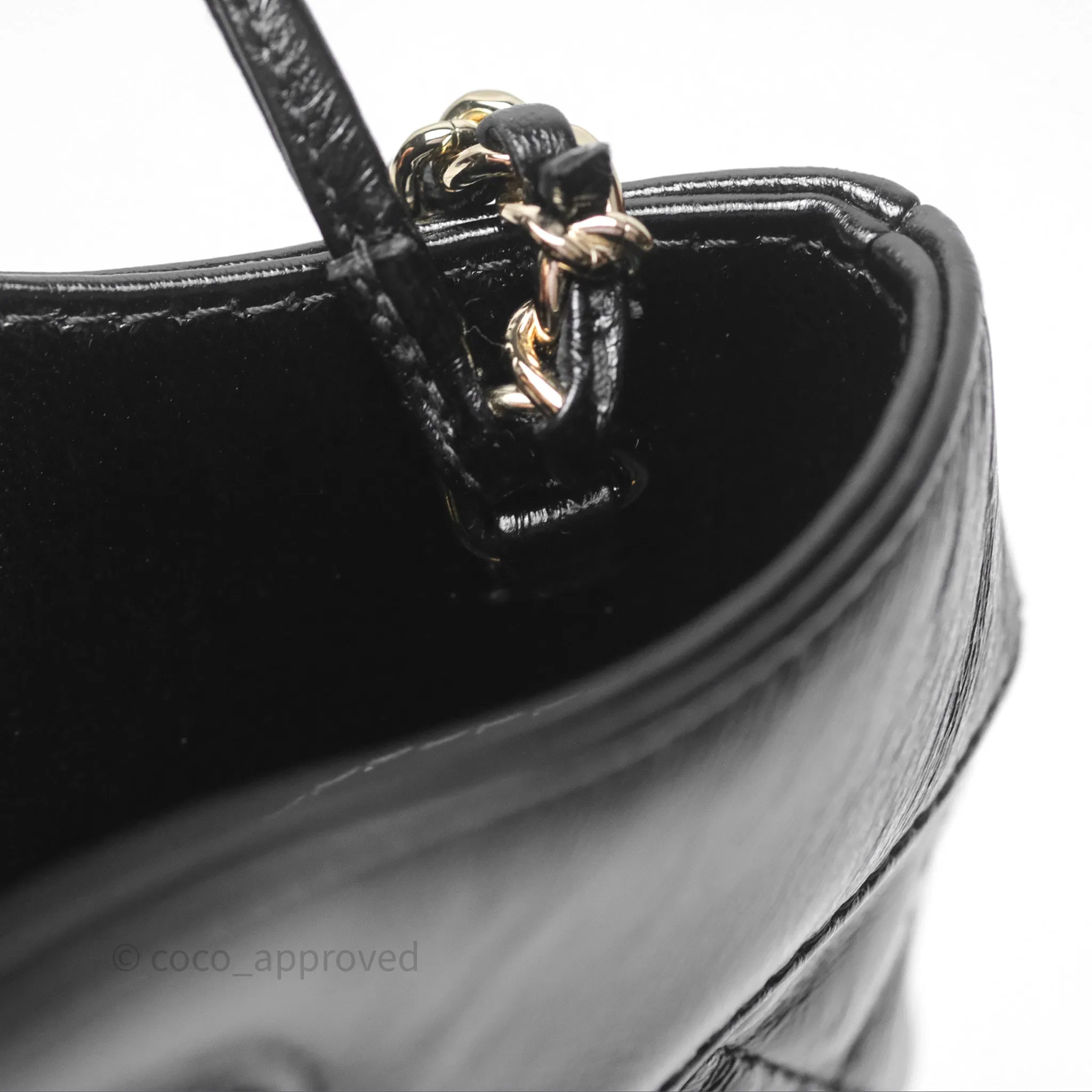 Chanel 31 Mini Black Shiny Lambskin Gold Hardware