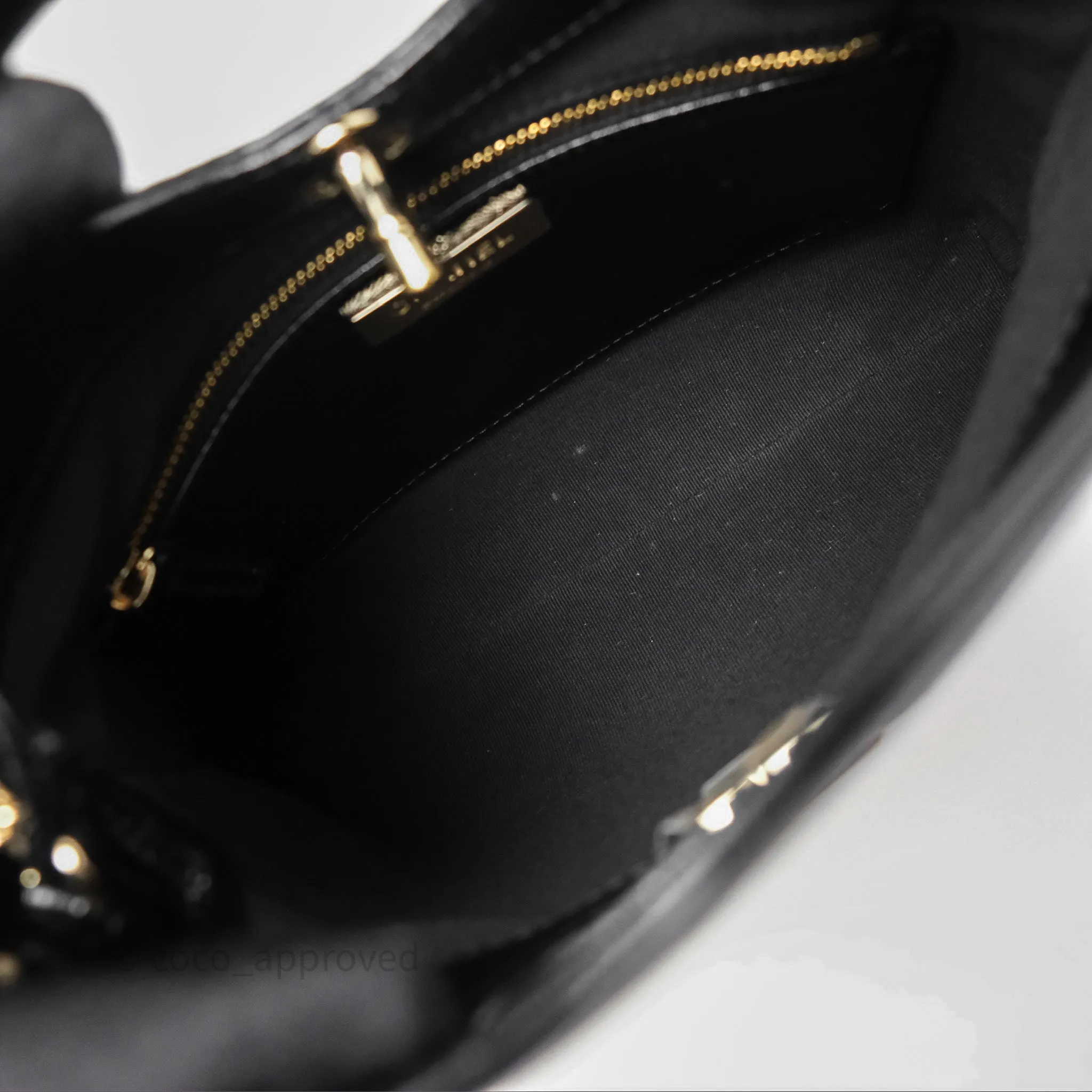 Chanel 31 Mini Black Shiny Lambskin Gold Hardware