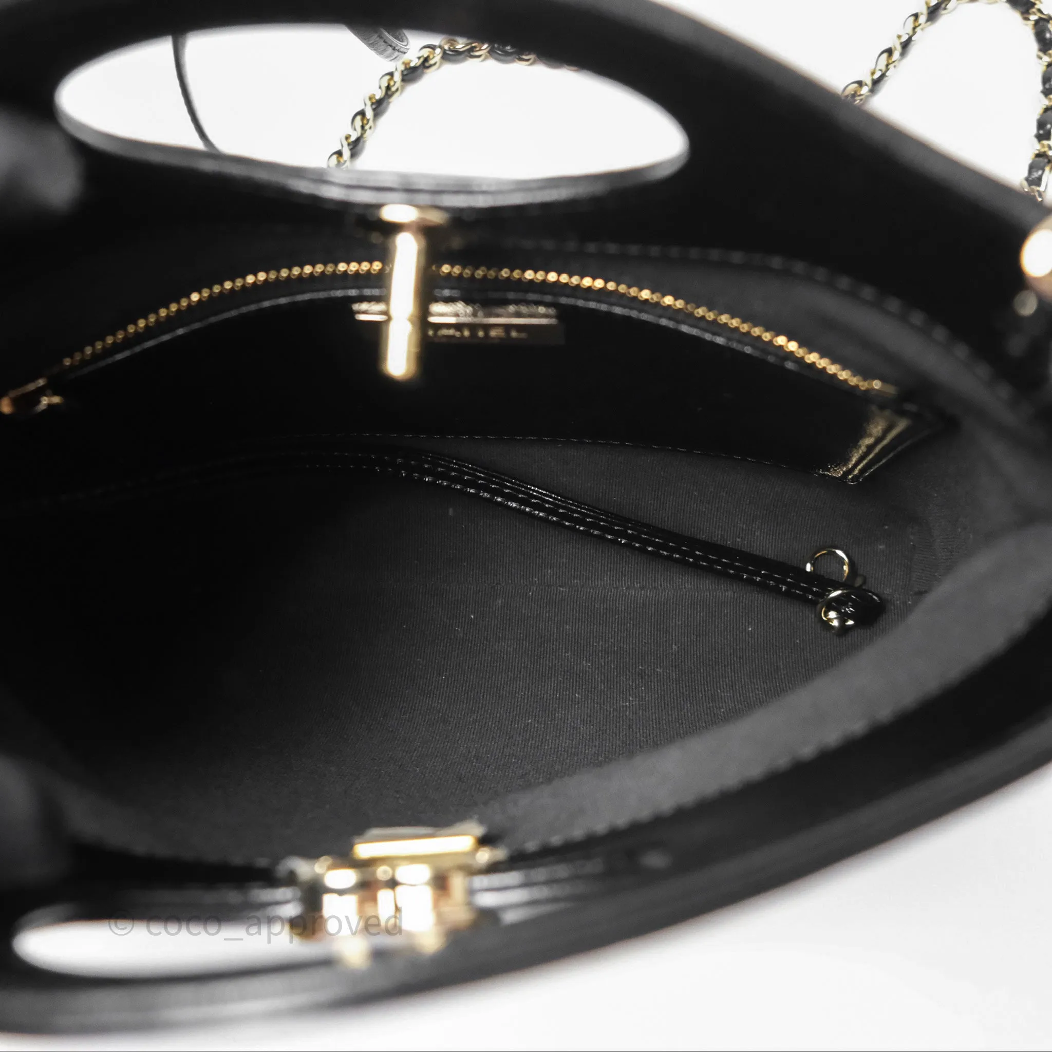 Chanel 31 Mini Black Shiny Lambskin Gold Hardware
