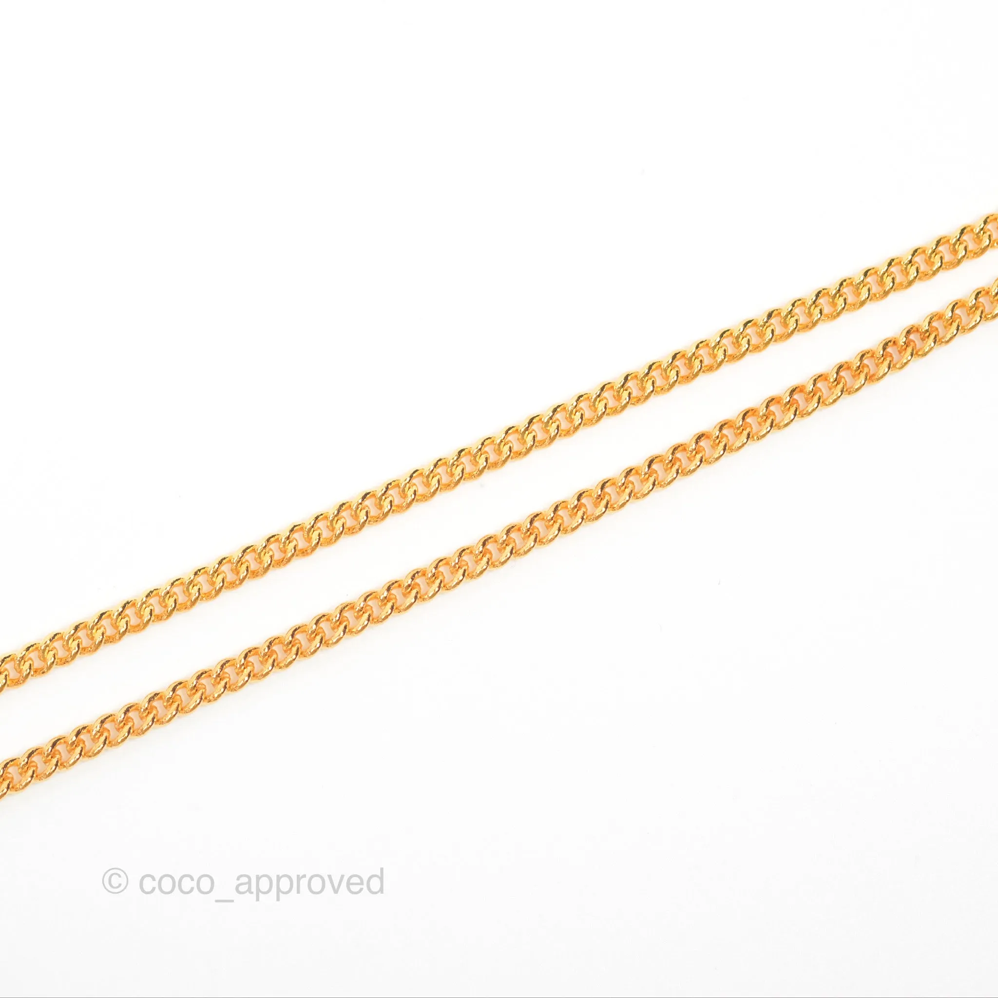 Chanel Africa Map Crystal CC Necklace Gold Tone 23A