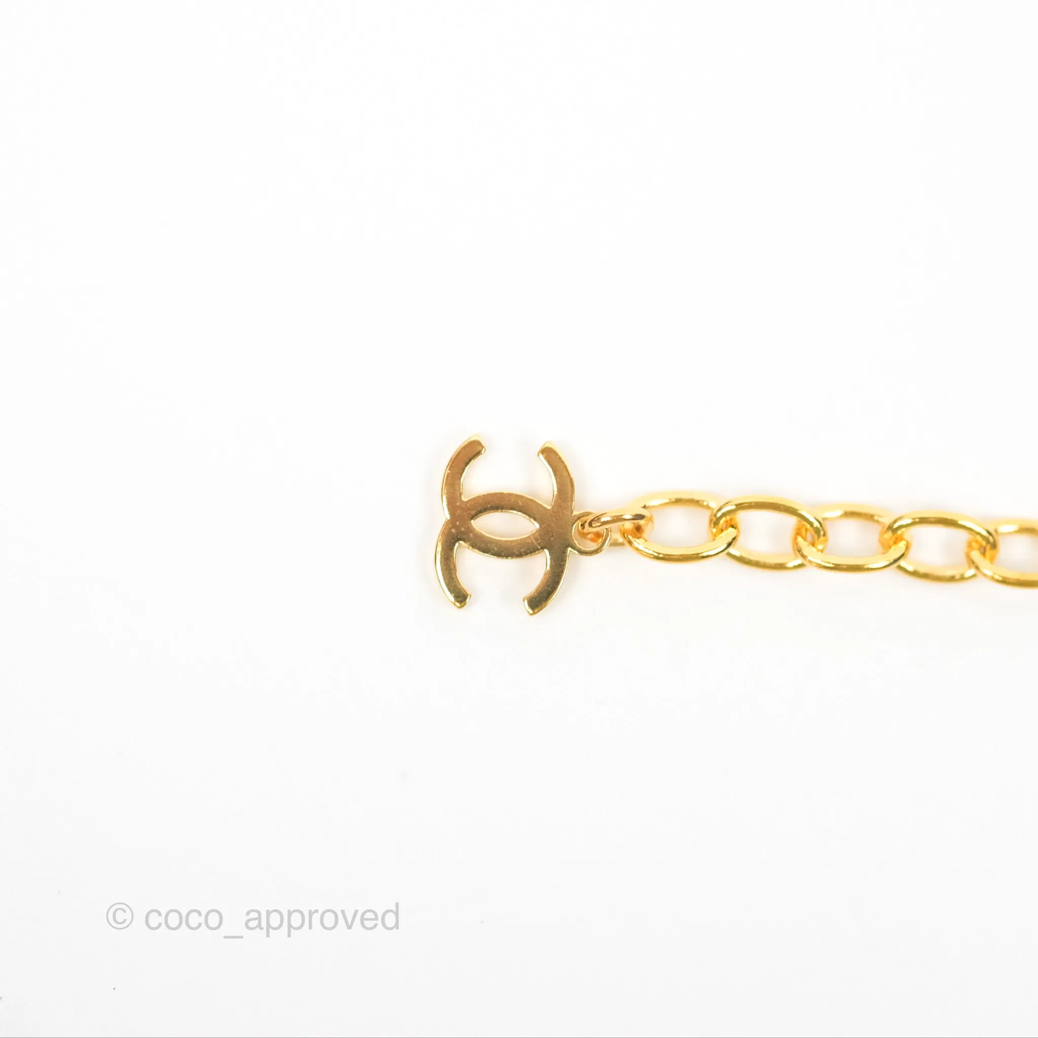 Chanel Africa Map Crystal CC Necklace Gold Tone 23A