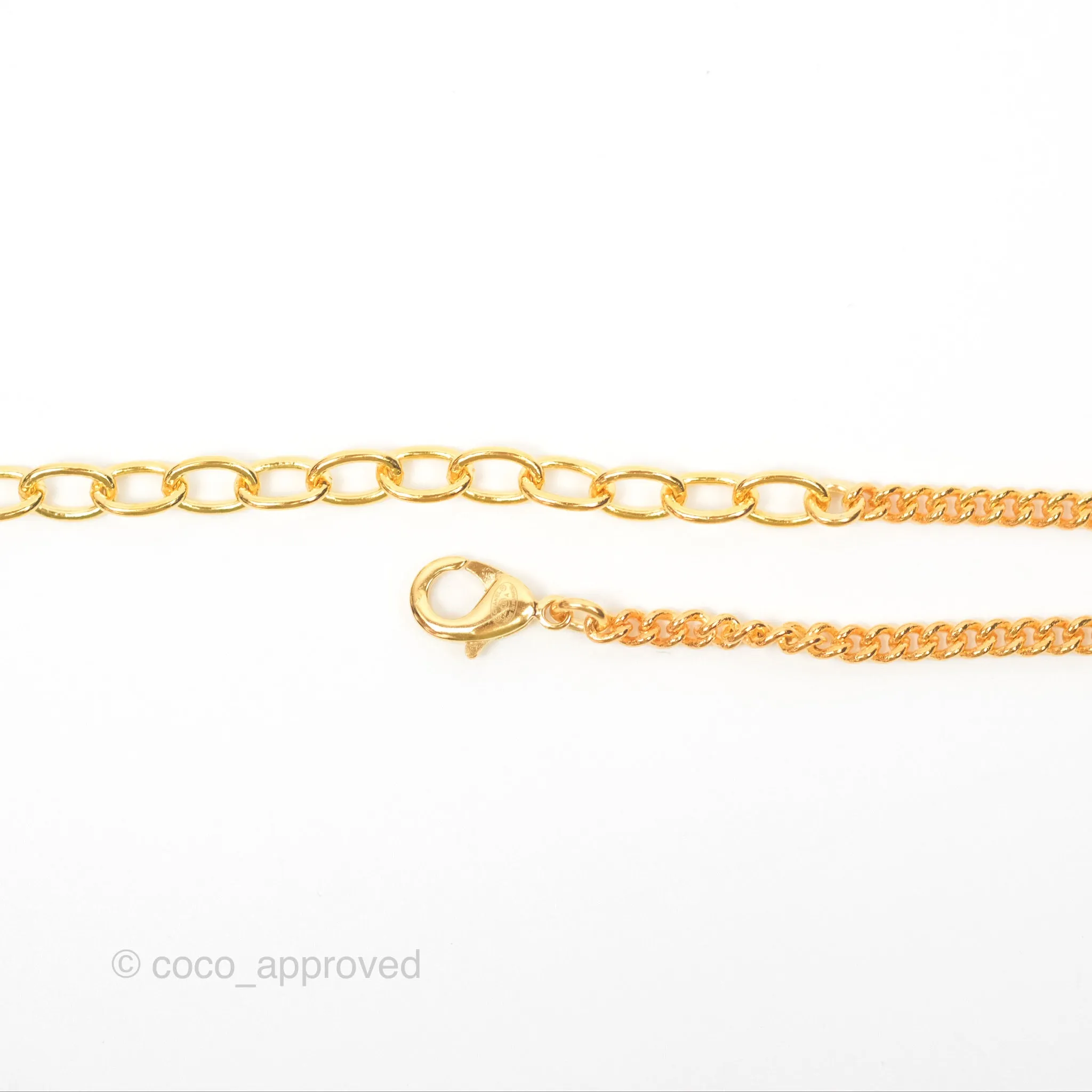 Chanel Africa Map Crystal CC Necklace Gold Tone 23A