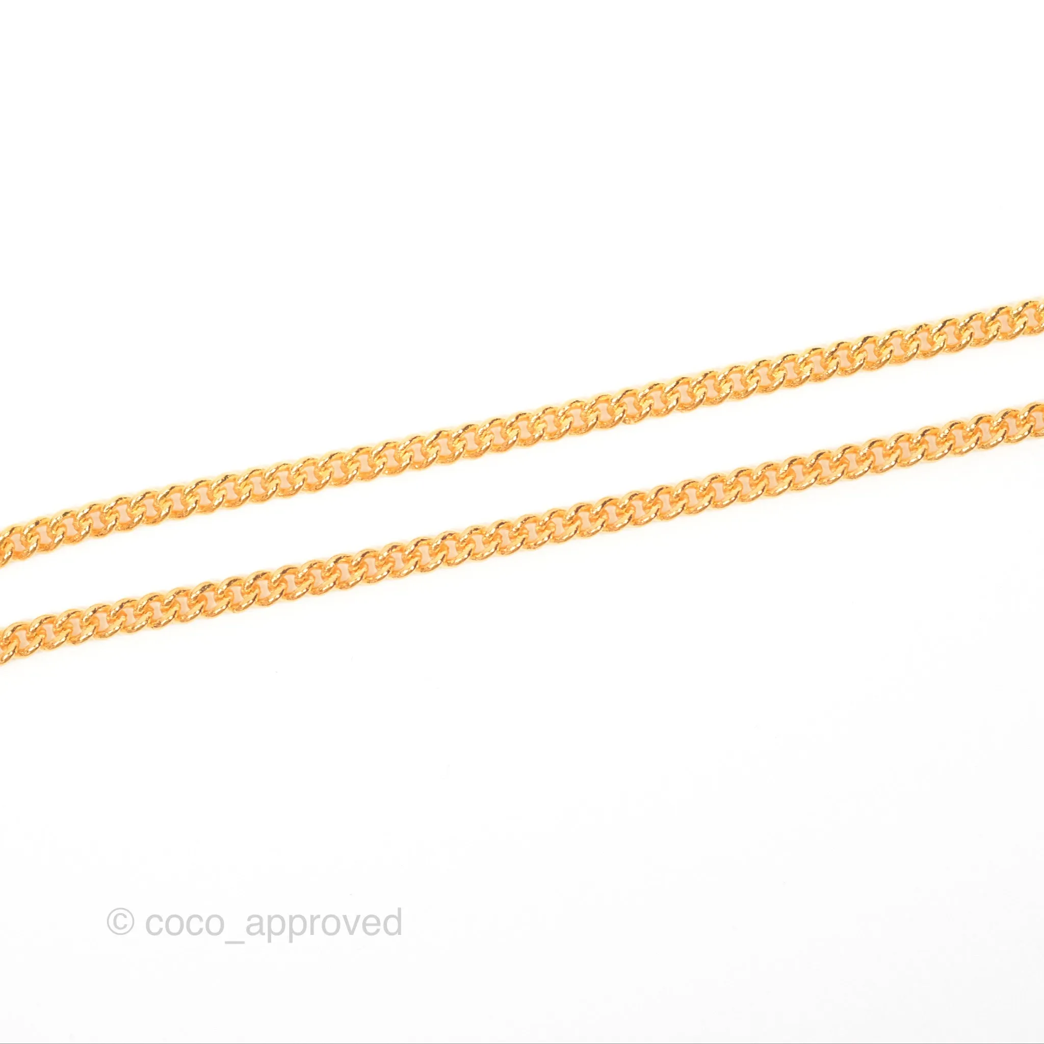 Chanel Africa Map Crystal CC Necklace Gold Tone 23A