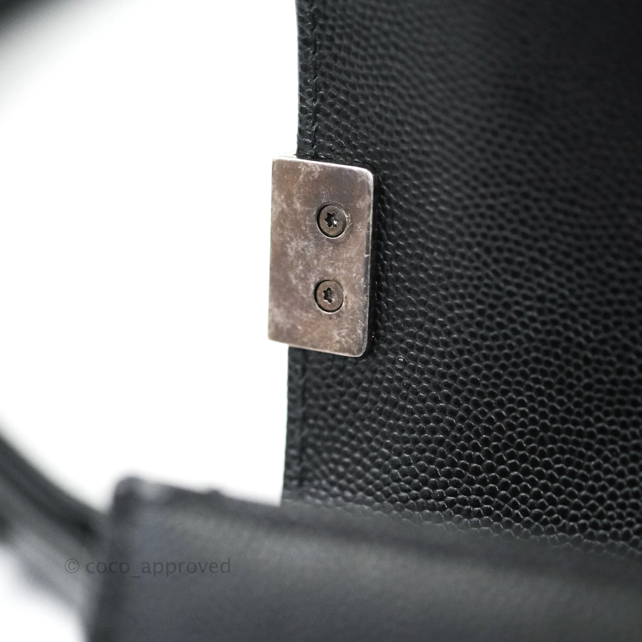 Chanel Boy Small Black Caviat Ruthenium Hardware