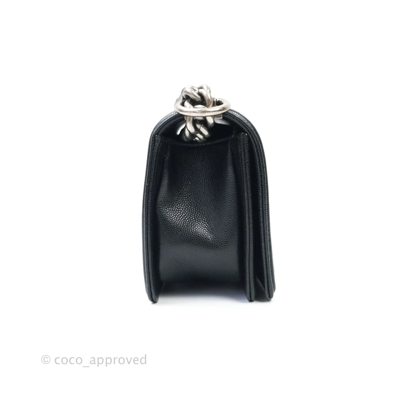 Chanel Boy Small Black Caviat Ruthenium Hardware