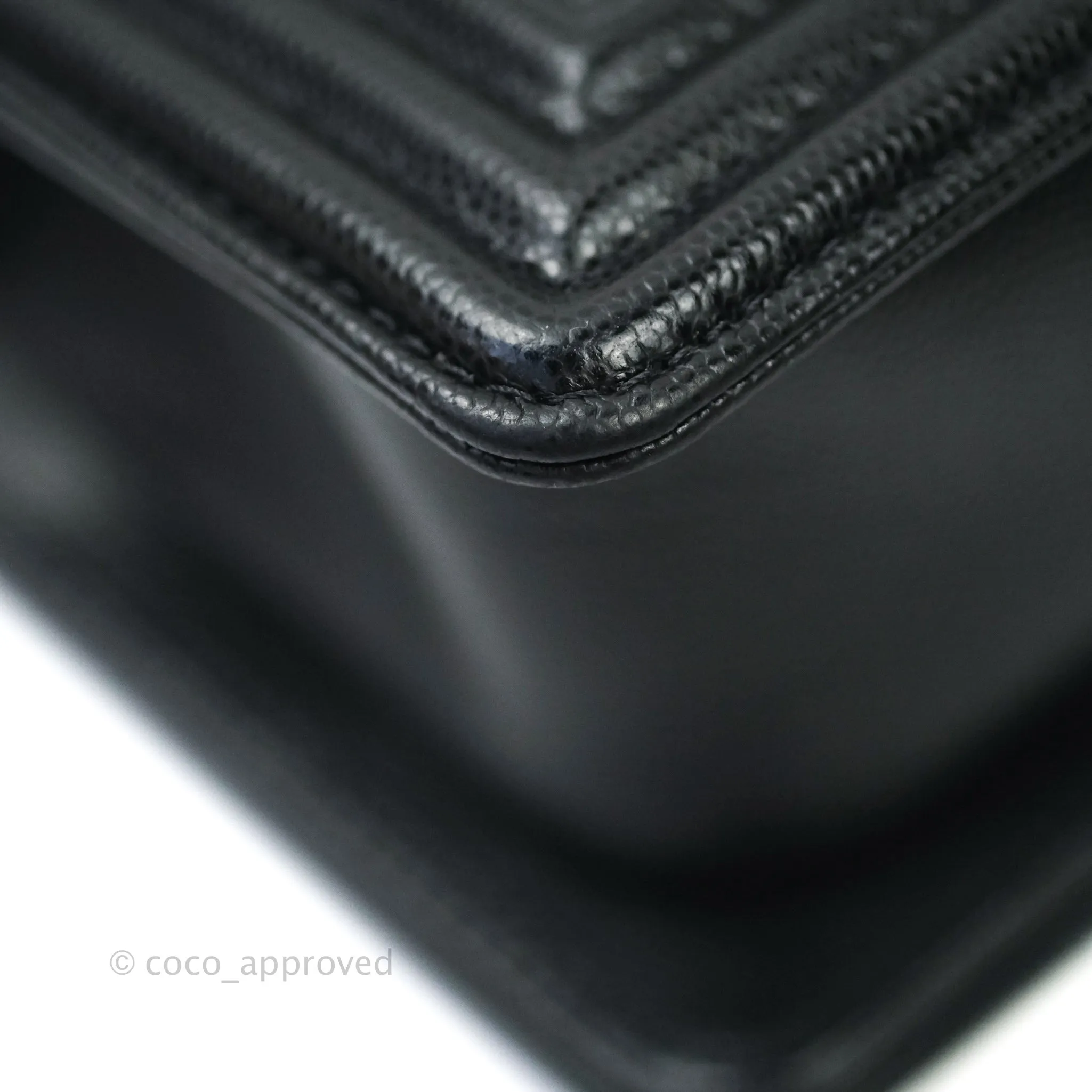 Chanel Boy Small Black Caviat Ruthenium Hardware