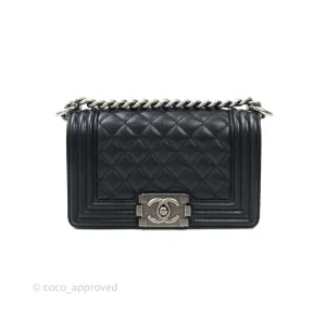 Chanel Boy Small Black Caviat Ruthenium Hardware