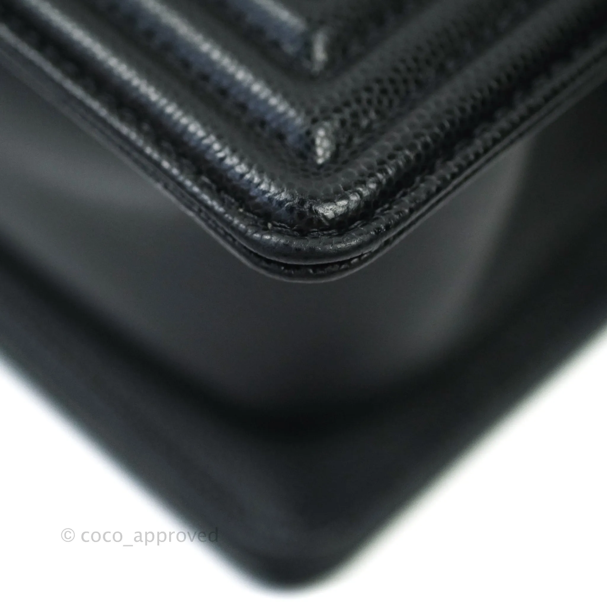Chanel Boy Small Black Caviat Ruthenium Hardware
