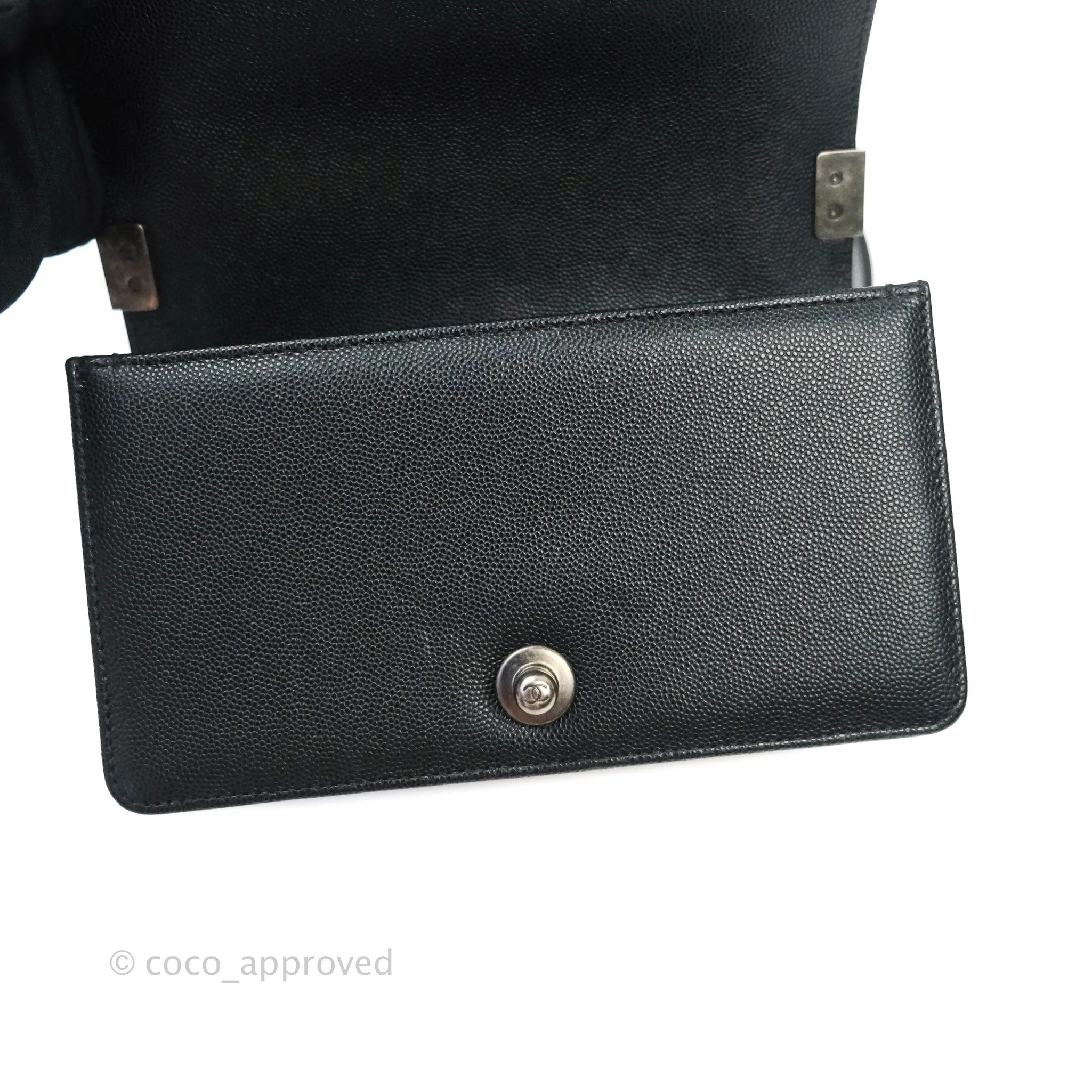 Chanel Boy Small Black Caviat Ruthenium Hardware