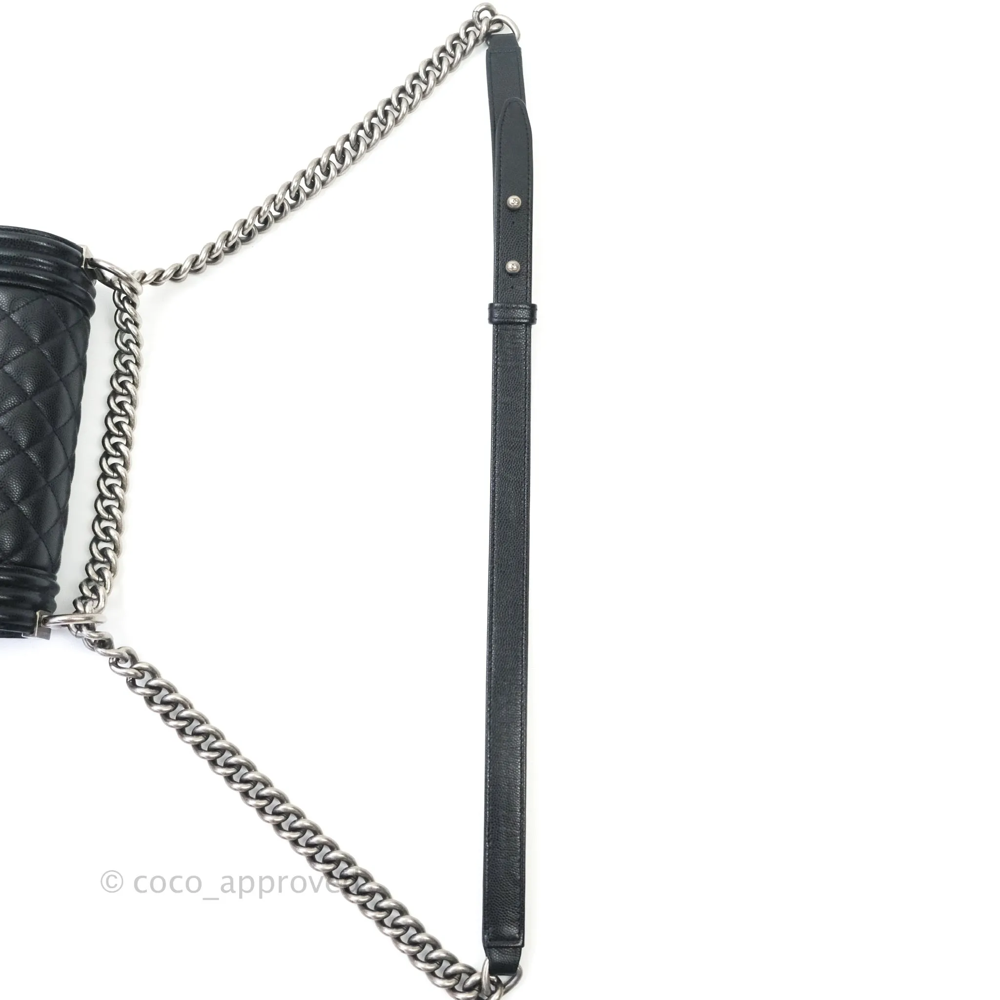 Chanel Boy Small Black Caviat Ruthenium Hardware
