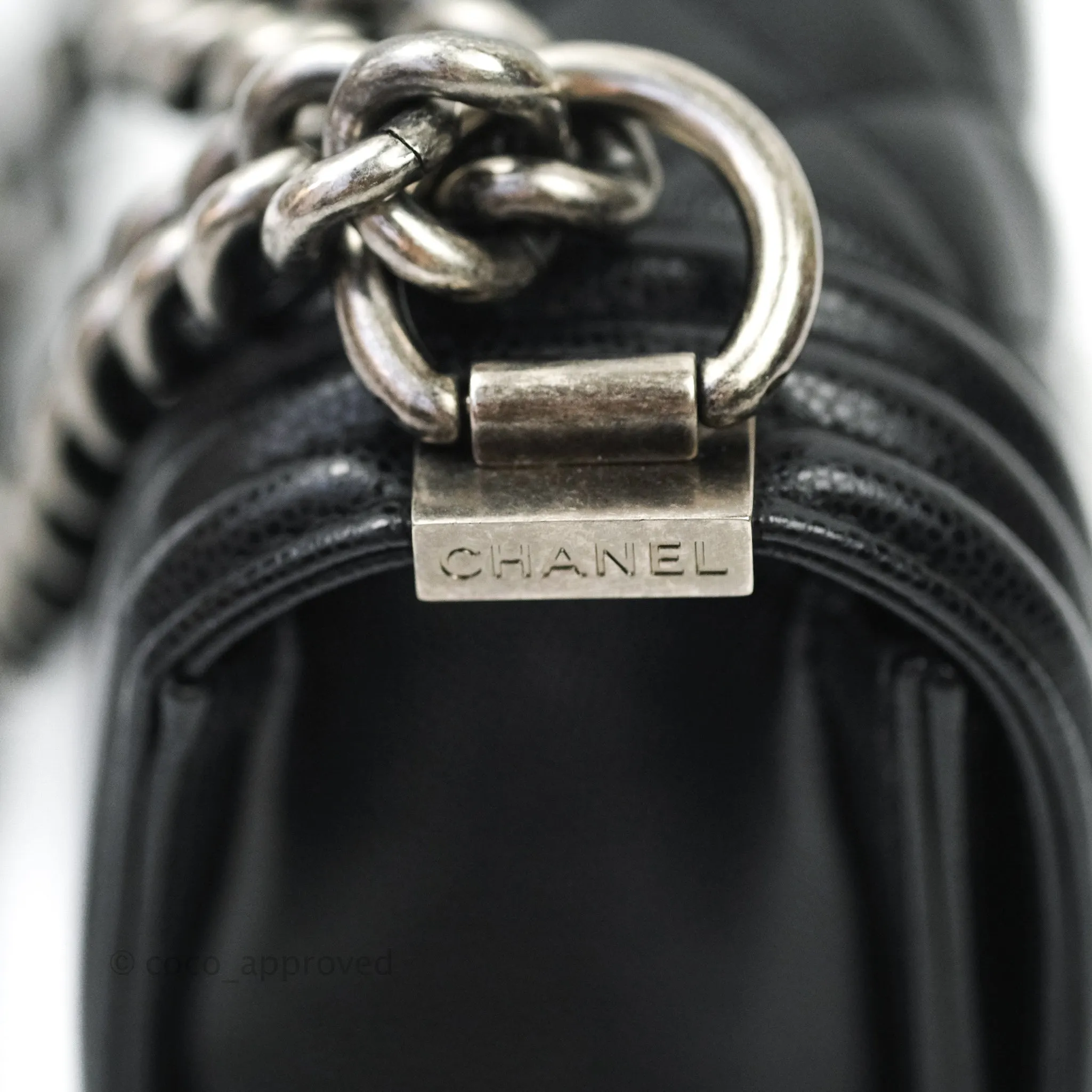 Chanel Boy Small Black Caviat Ruthenium Hardware