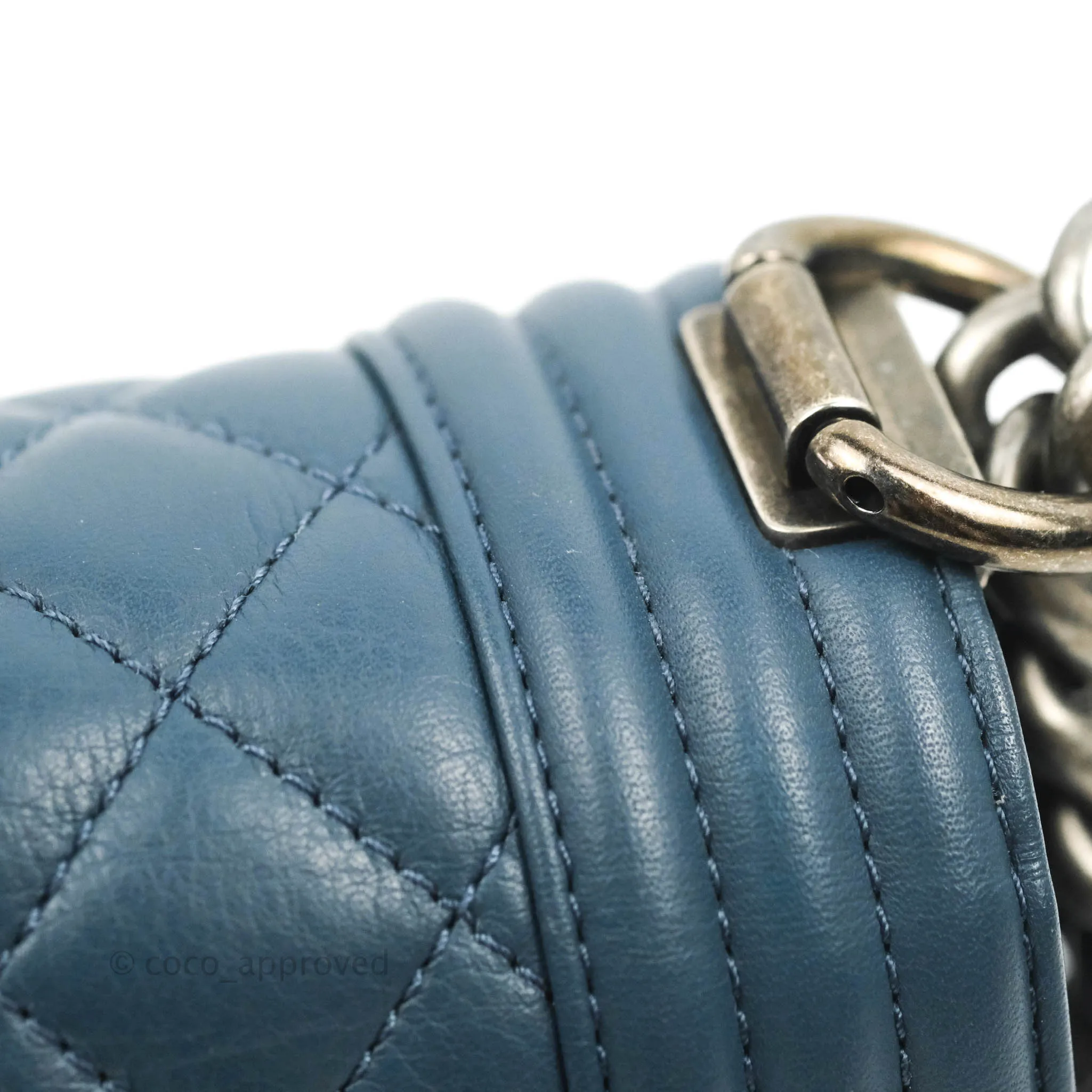 Chanel Boy Small Navy Calfskin Ruthenium Hardware