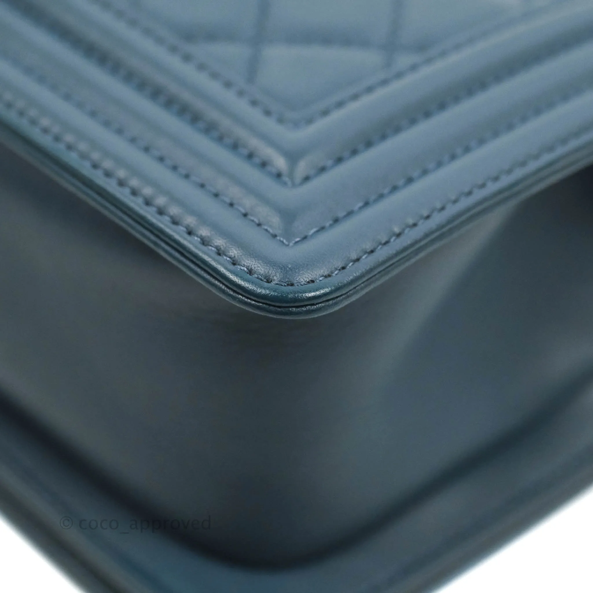 Chanel Boy Small Navy Calfskin Ruthenium Hardware