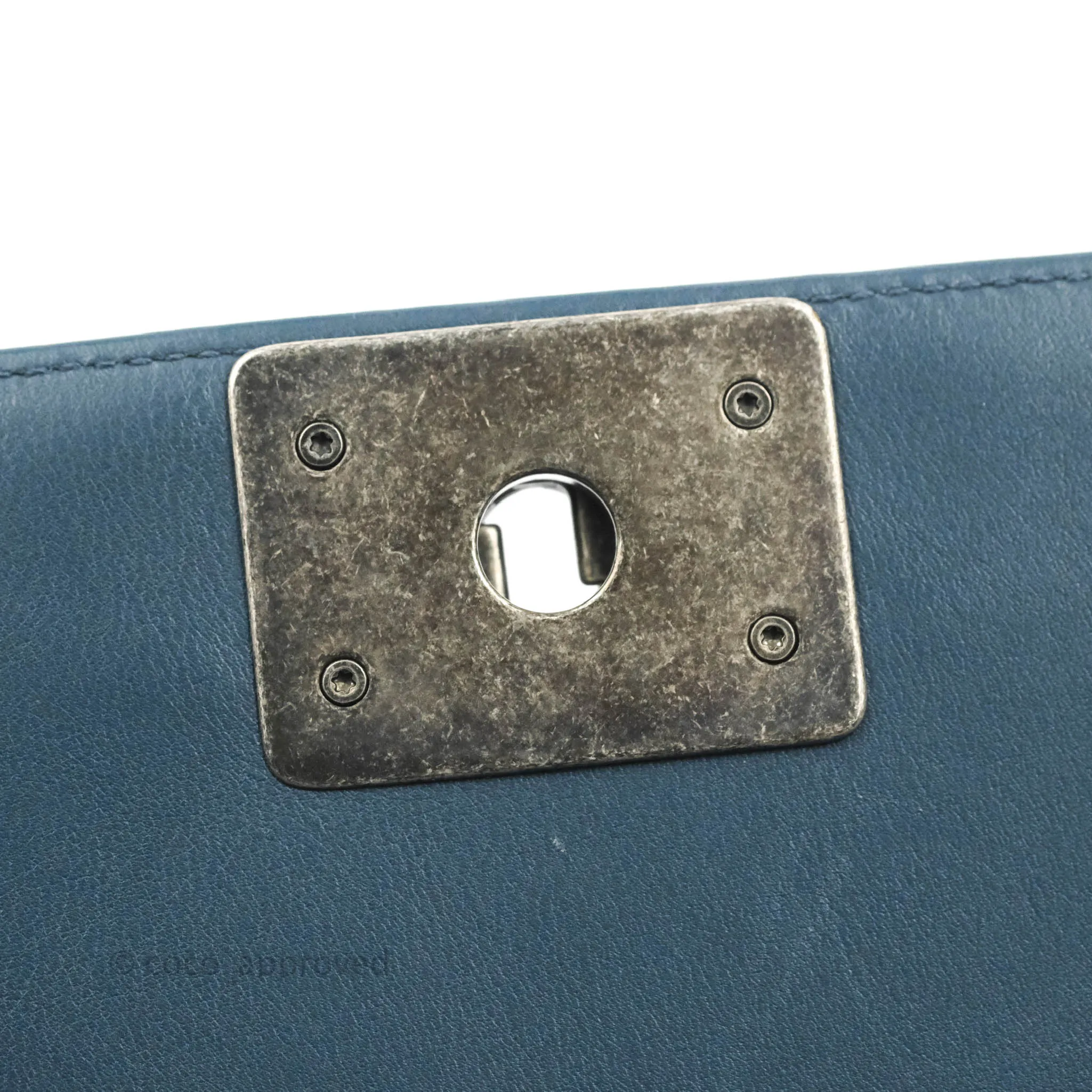 Chanel Boy Small Navy Calfskin Ruthenium Hardware