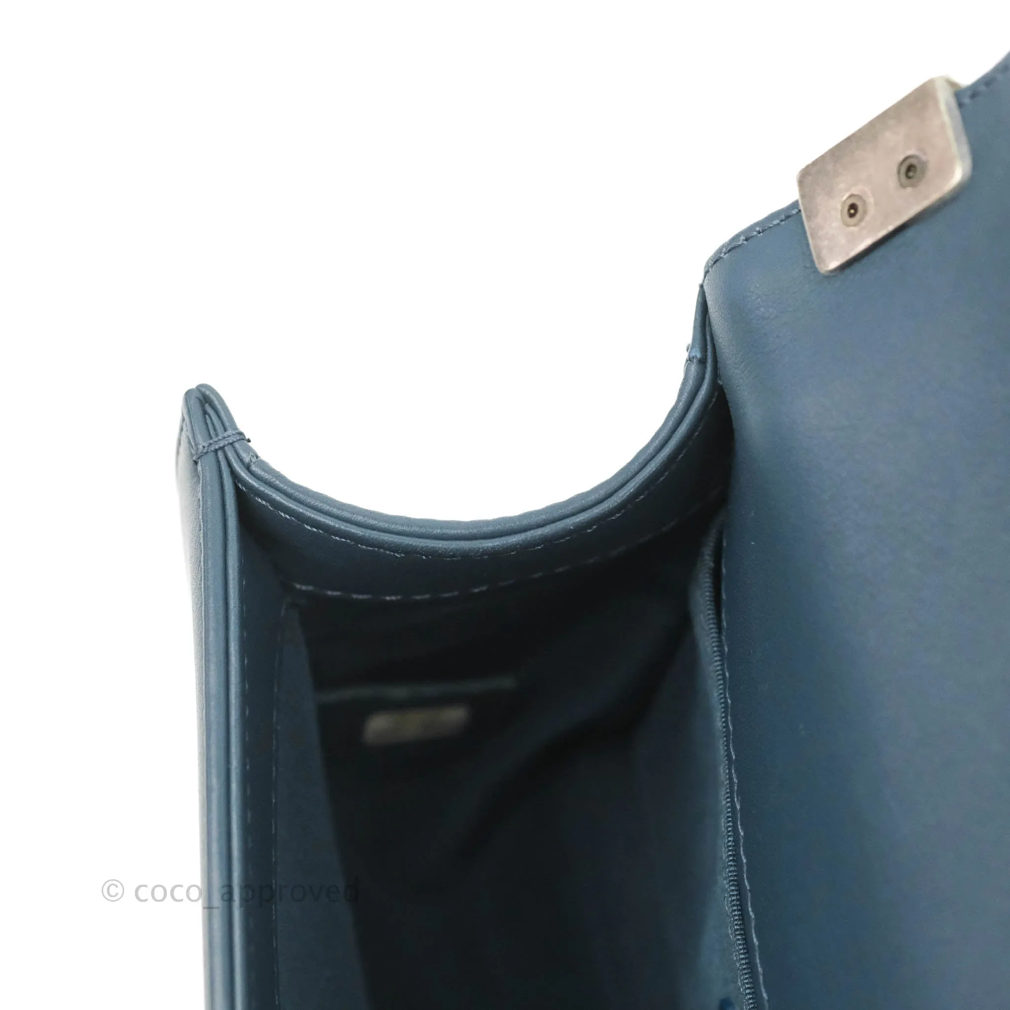 Chanel Boy Small Navy Calfskin Ruthenium Hardware