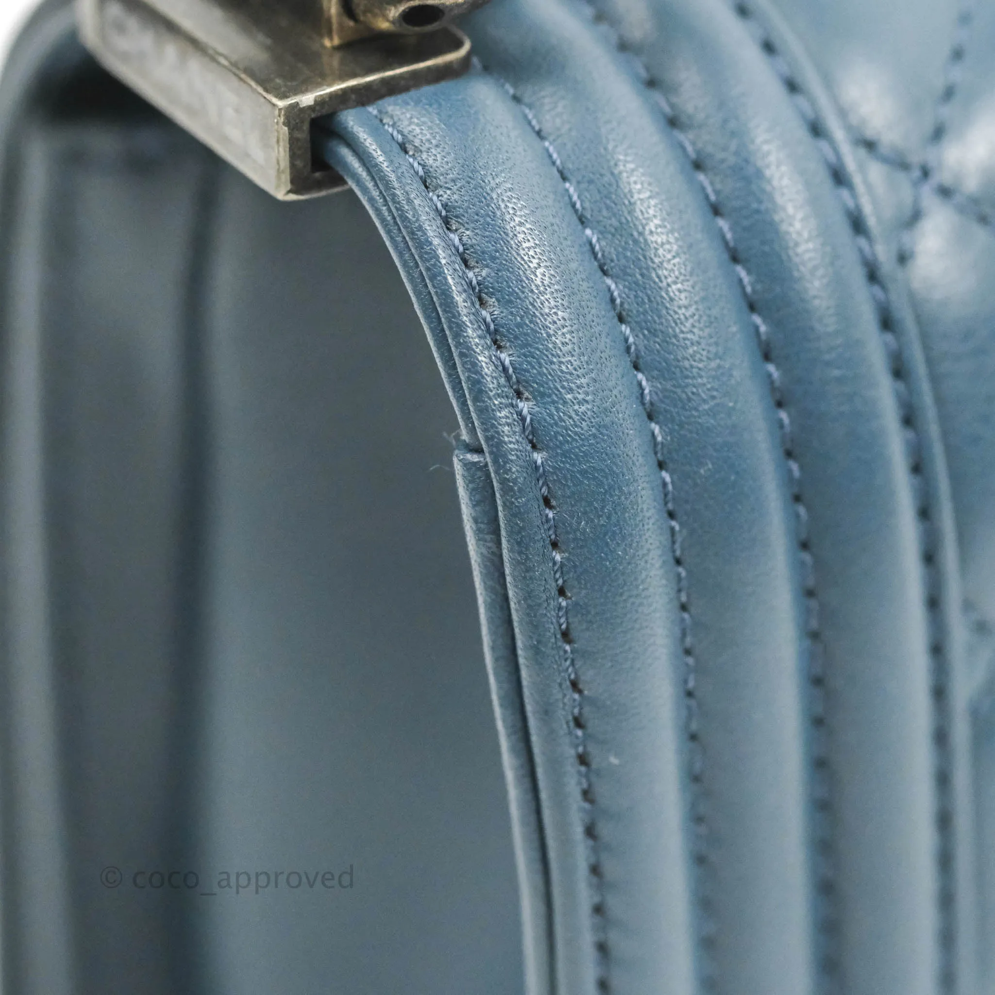 Chanel Boy Small Navy Calfskin Ruthenium Hardware