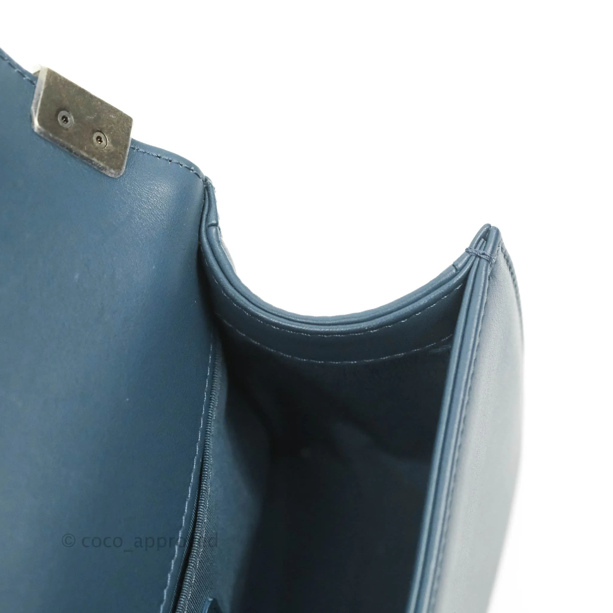Chanel Boy Small Navy Calfskin Ruthenium Hardware