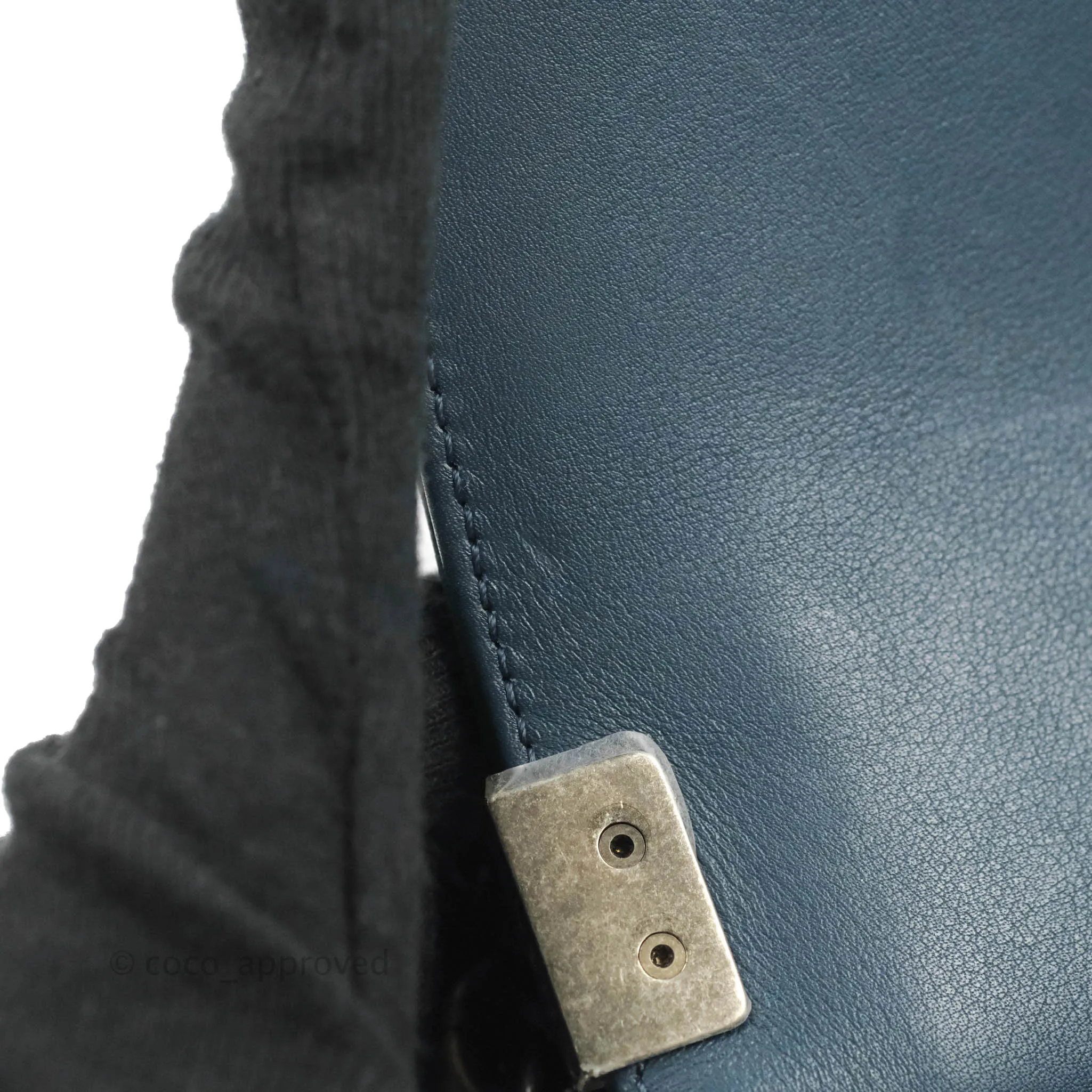 Chanel Boy Small Navy Calfskin Ruthenium Hardware