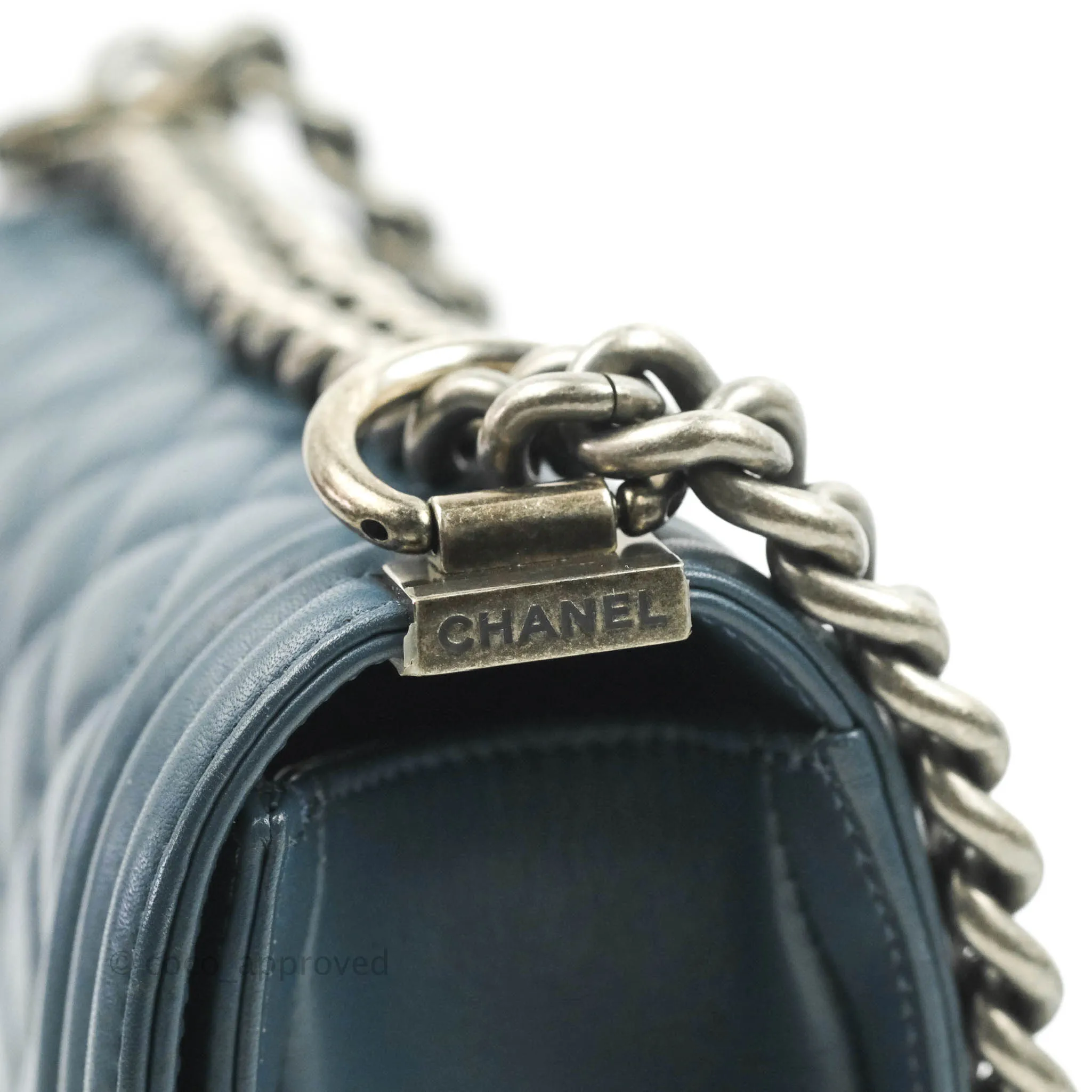 Chanel Boy Small Navy Calfskin Ruthenium Hardware