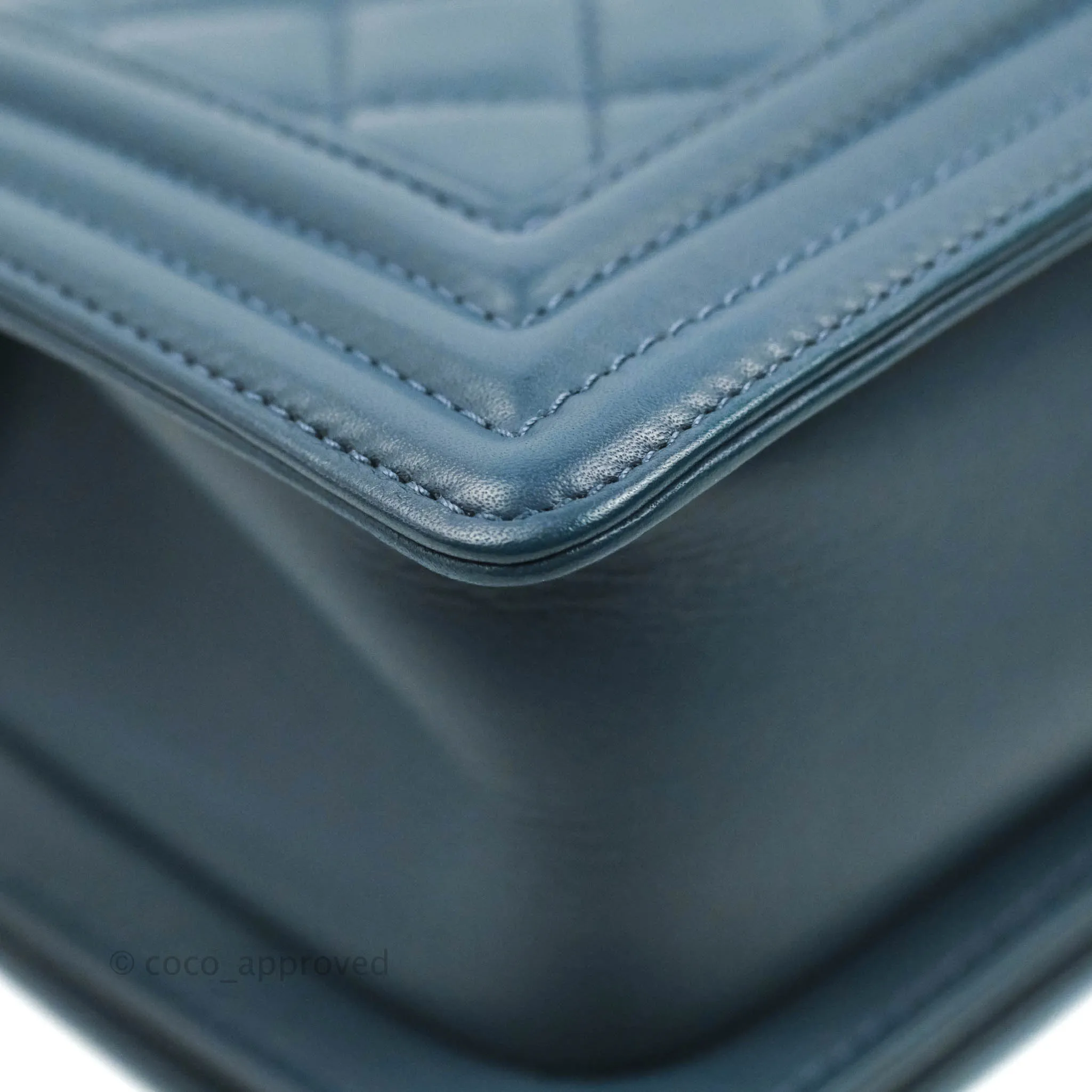 Chanel Boy Small Navy Calfskin Ruthenium Hardware