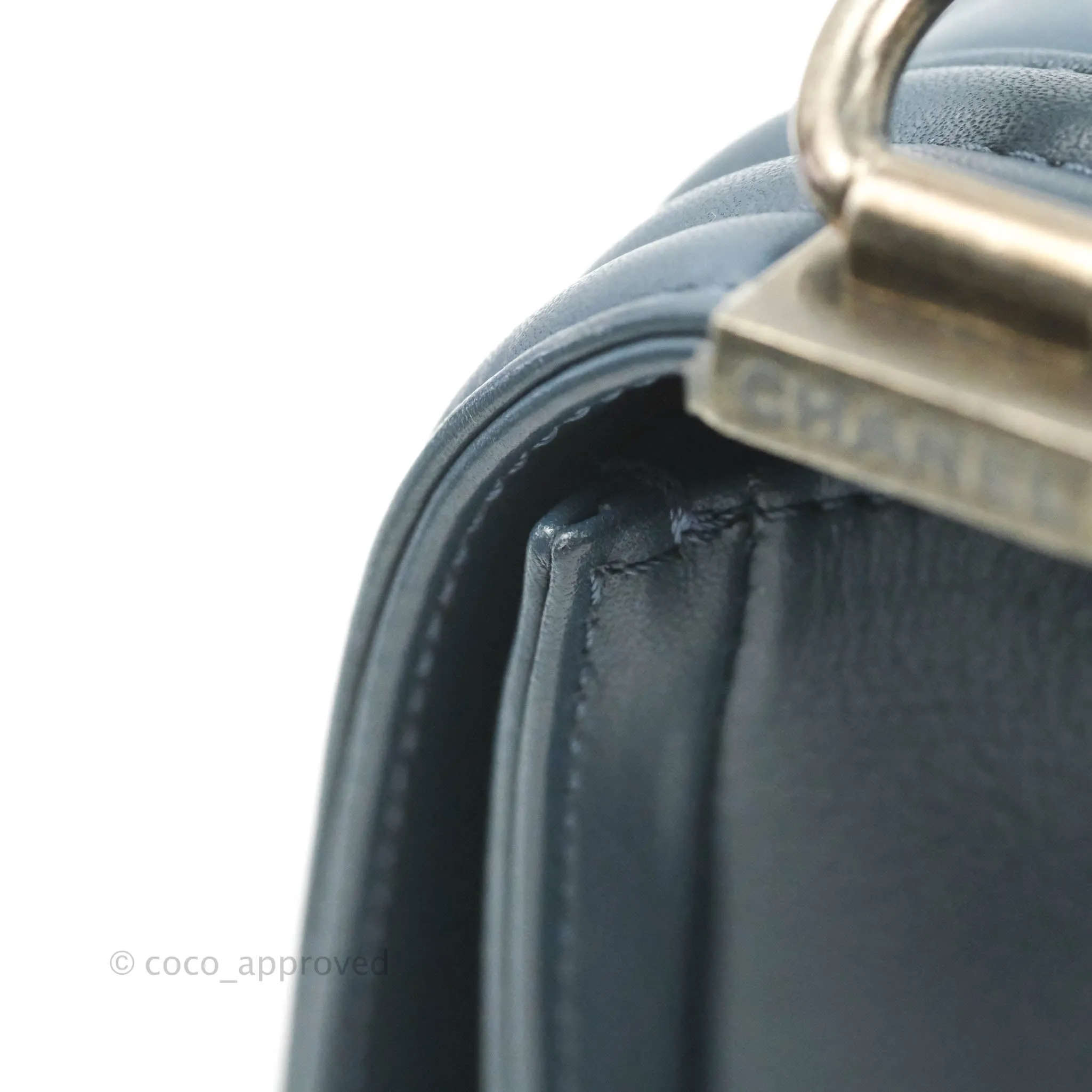 Chanel Boy Small Navy Calfskin Ruthenium Hardware