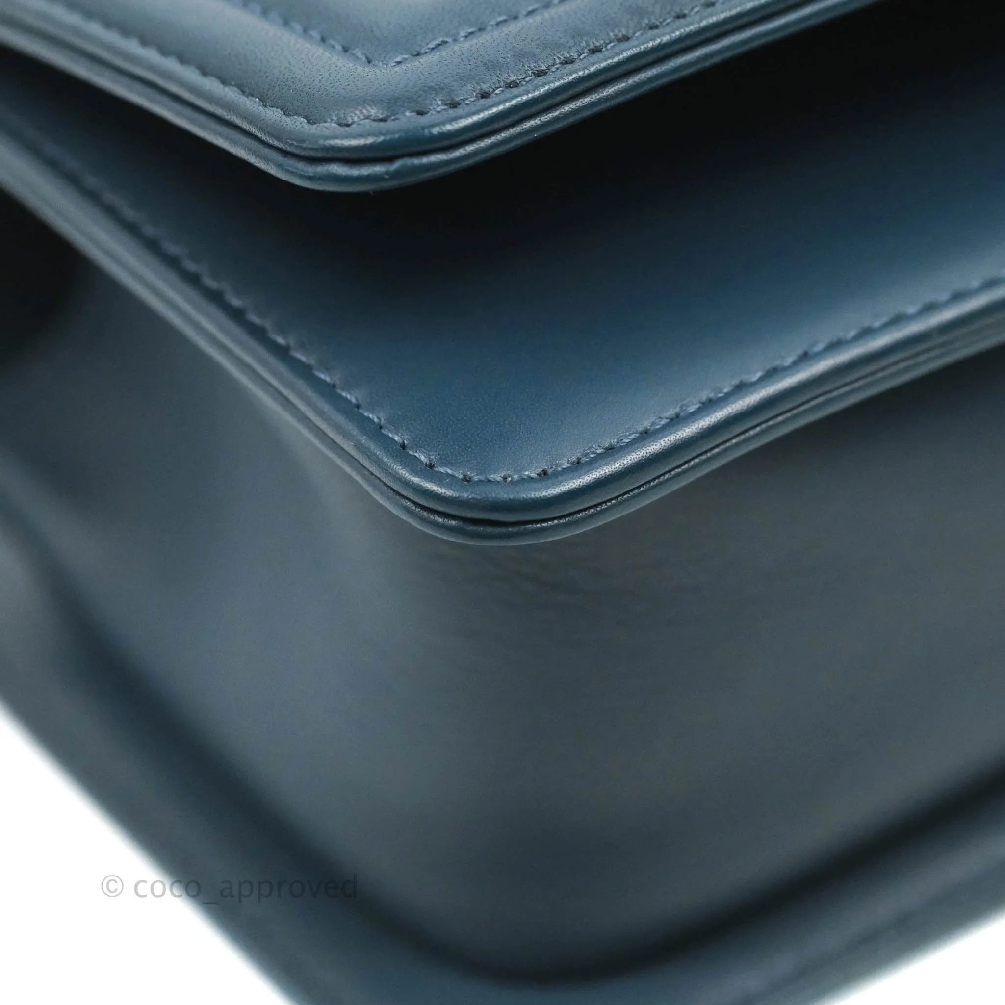Chanel Boy Small Navy Calfskin Ruthenium Hardware