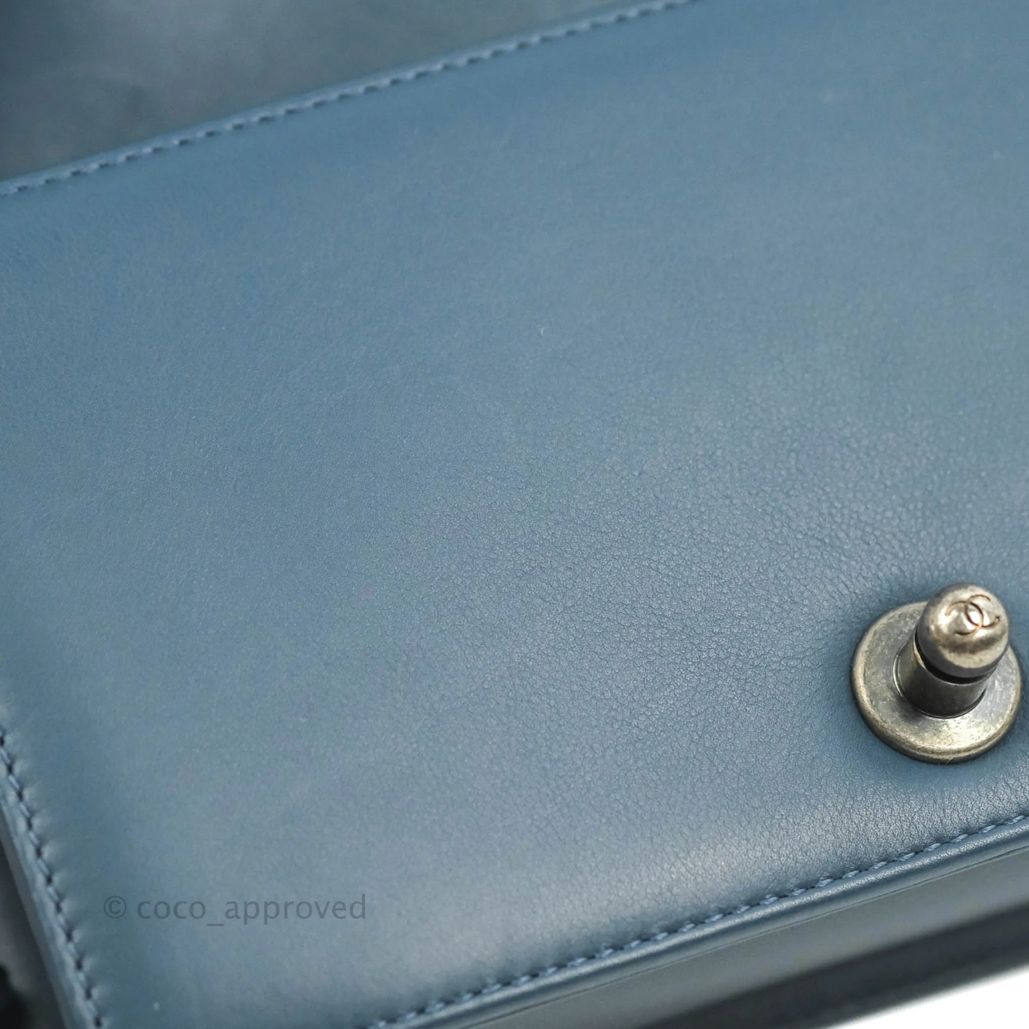 Chanel Boy Small Navy Calfskin Ruthenium Hardware