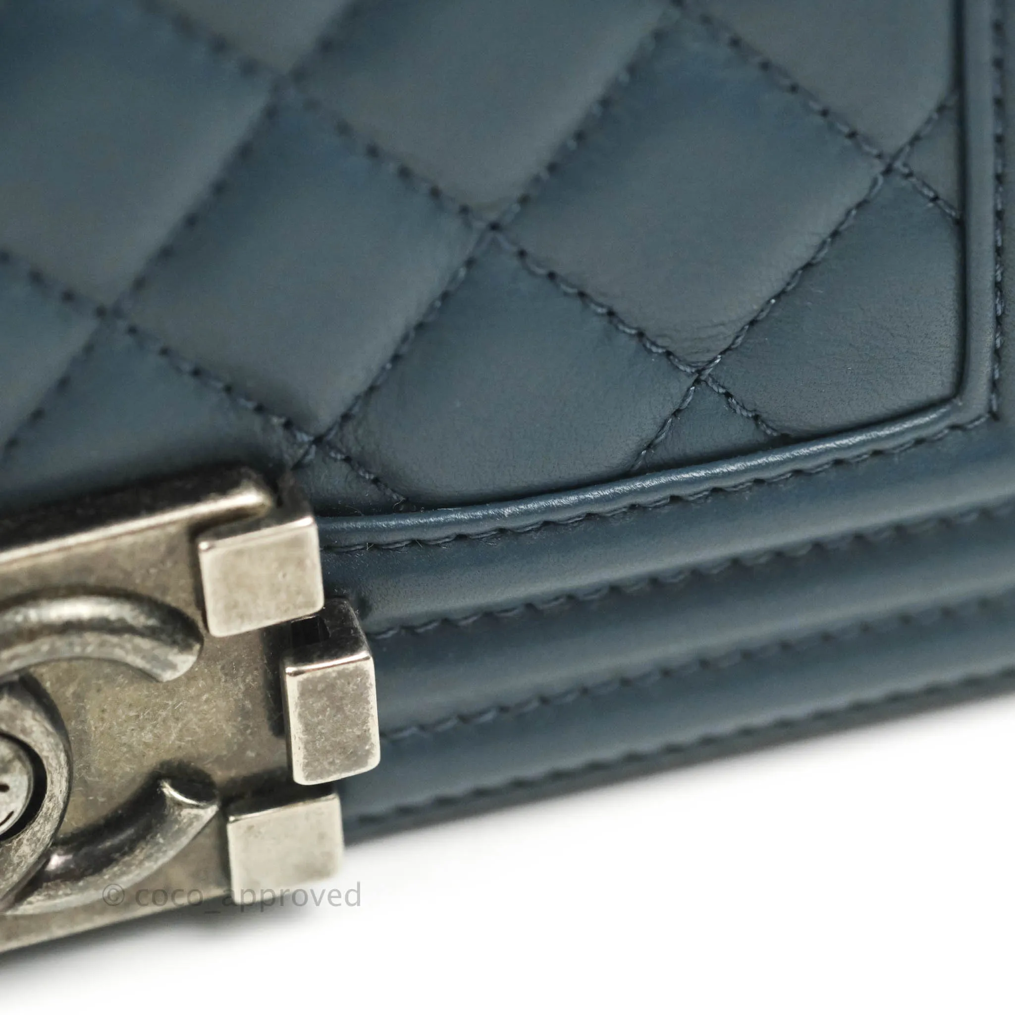 Chanel Boy Small Navy Calfskin Ruthenium Hardware