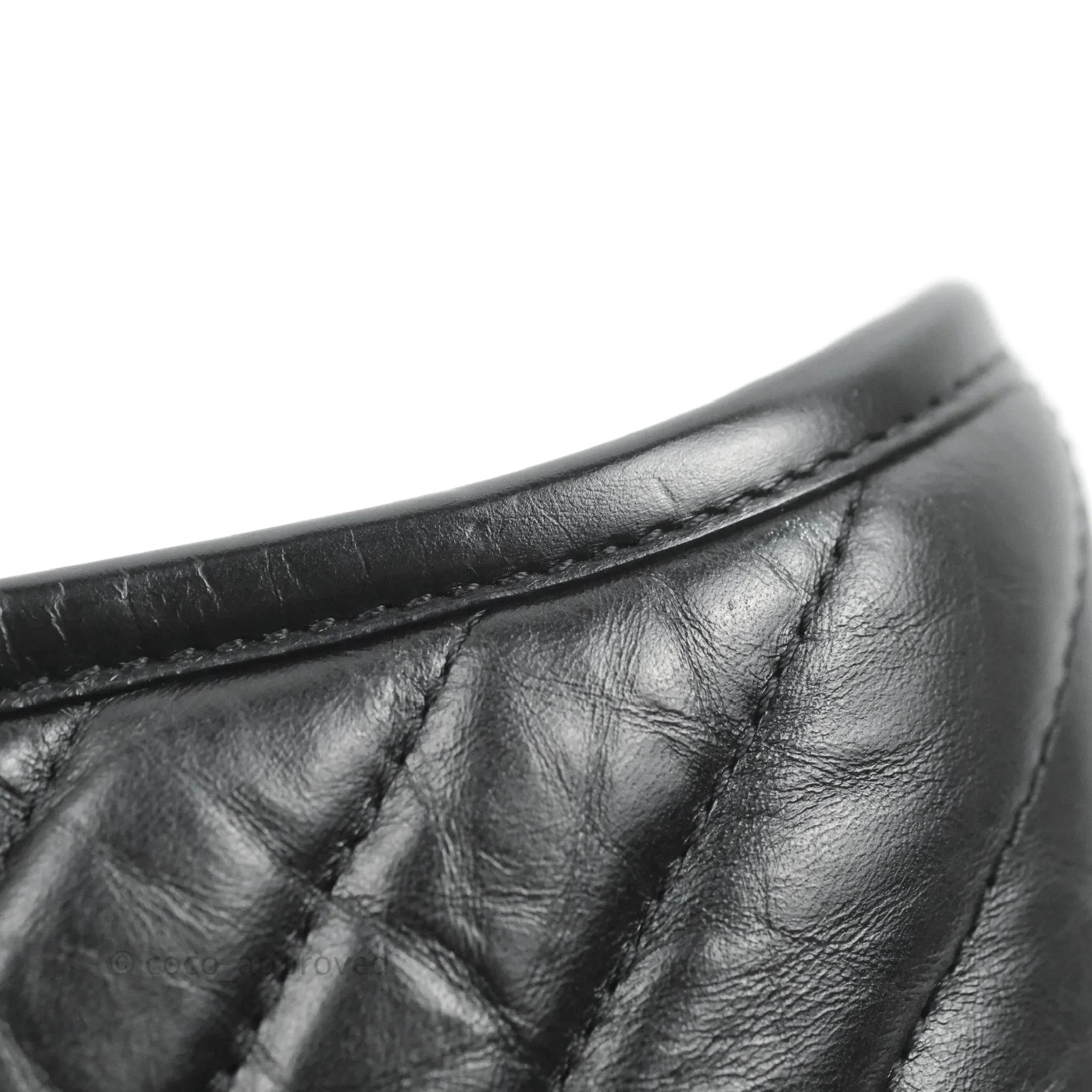 Chanel Calfskin Chevron Small Gabrielle Hobo Black Mixed Hardware