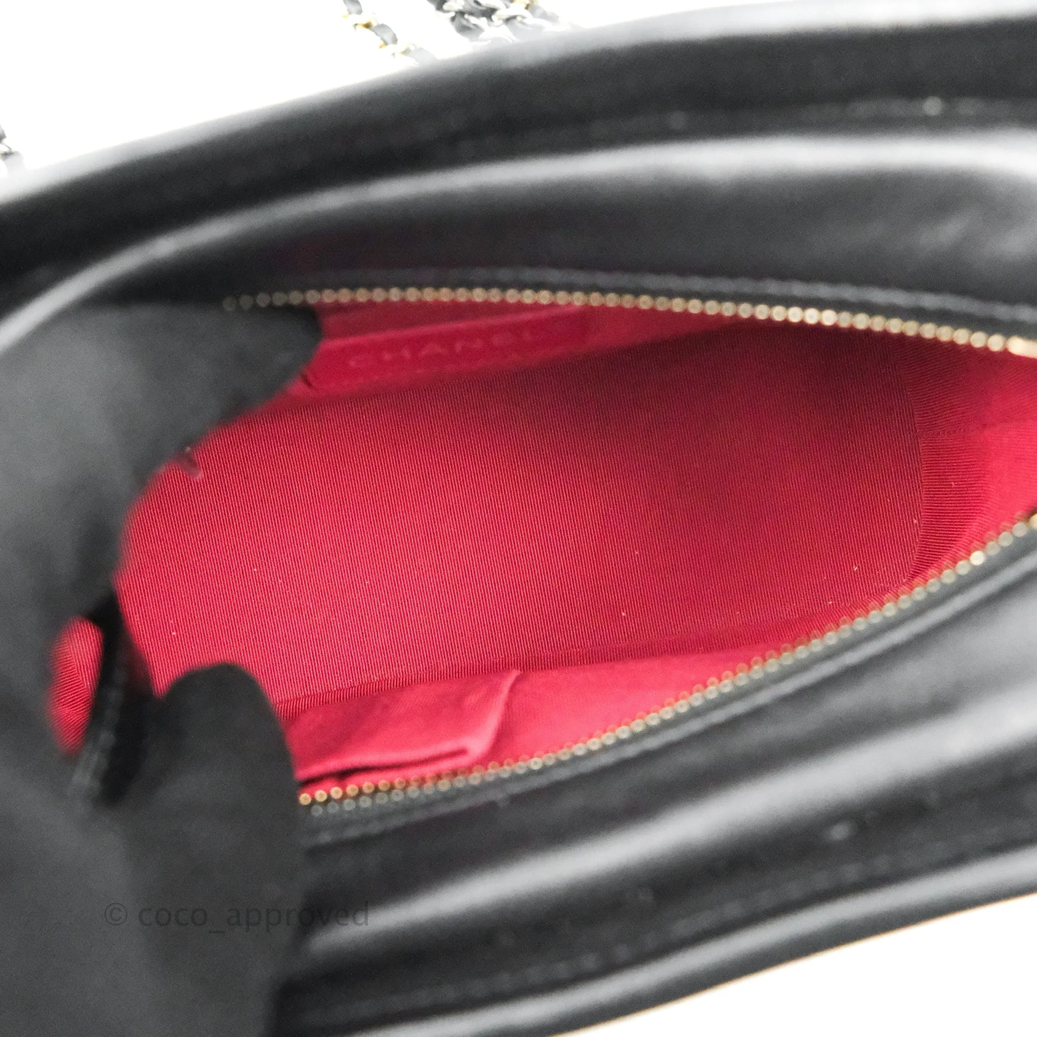 Chanel Calfskin Chevron Small Gabrielle Hobo Black Mixed Hardware