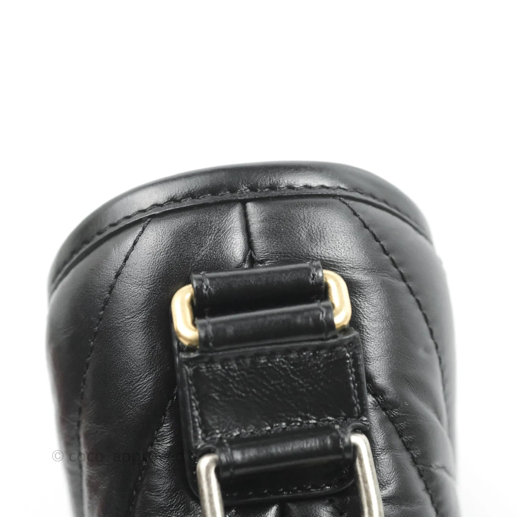 Chanel Calfskin Chevron Small Gabrielle Hobo Black Mixed Hardware