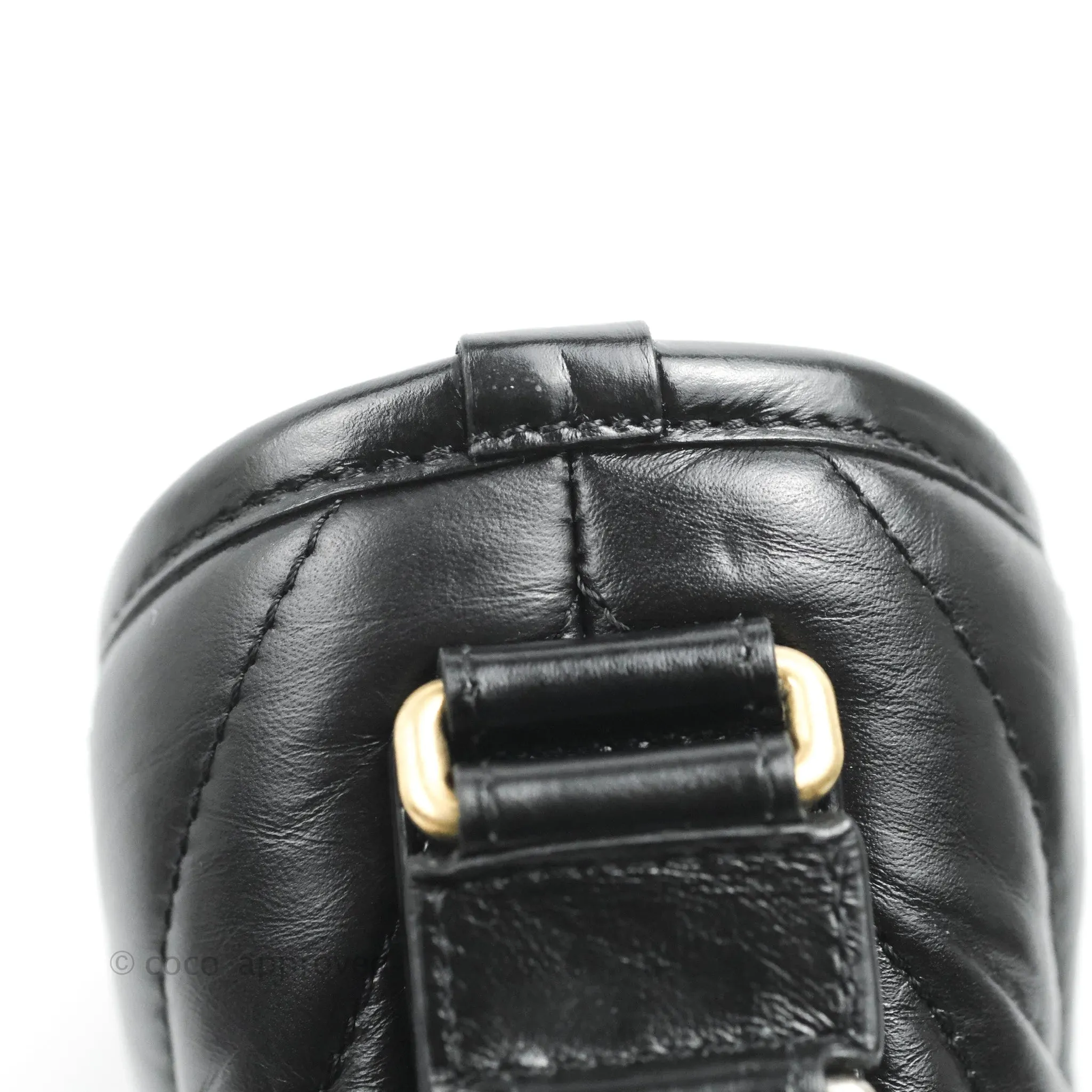 Chanel Calfskin Chevron Small Gabrielle Hobo Black Mixed Hardware