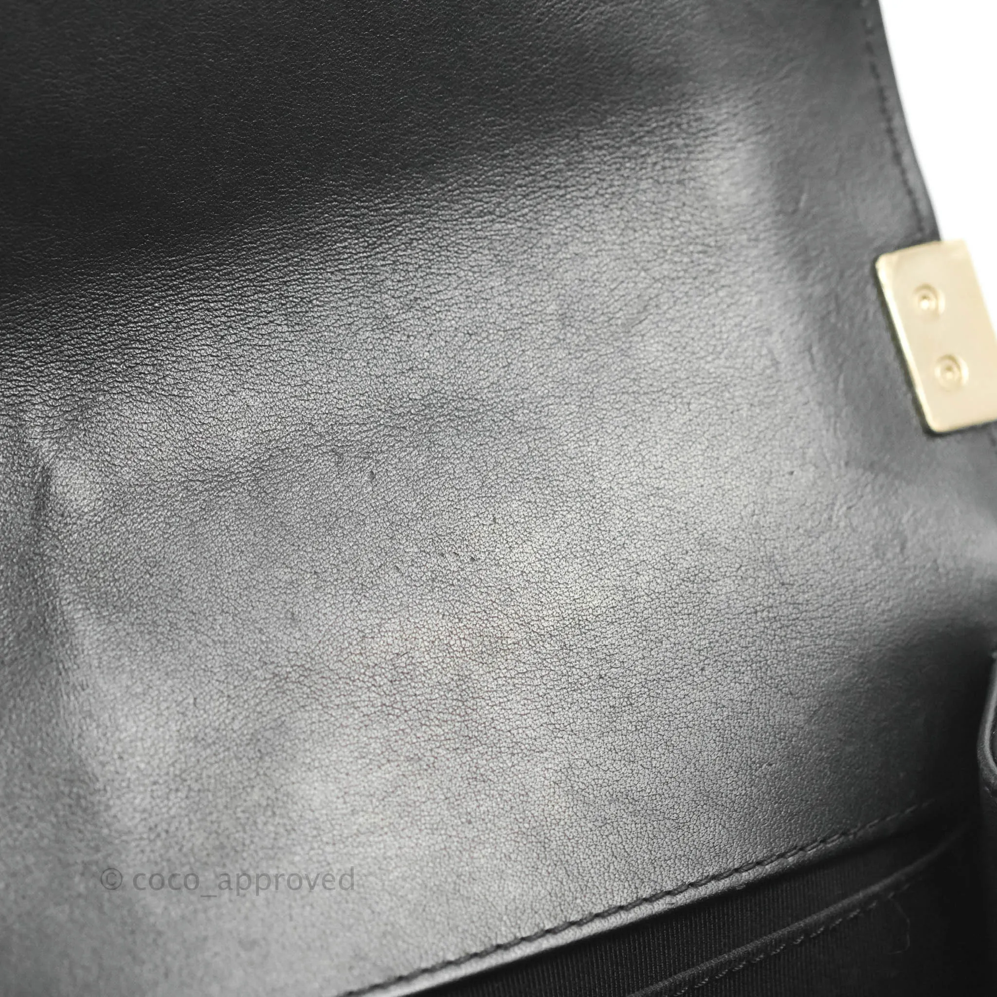 Chanel Chevron Medium Boy Black Calfskin Gold Hardware