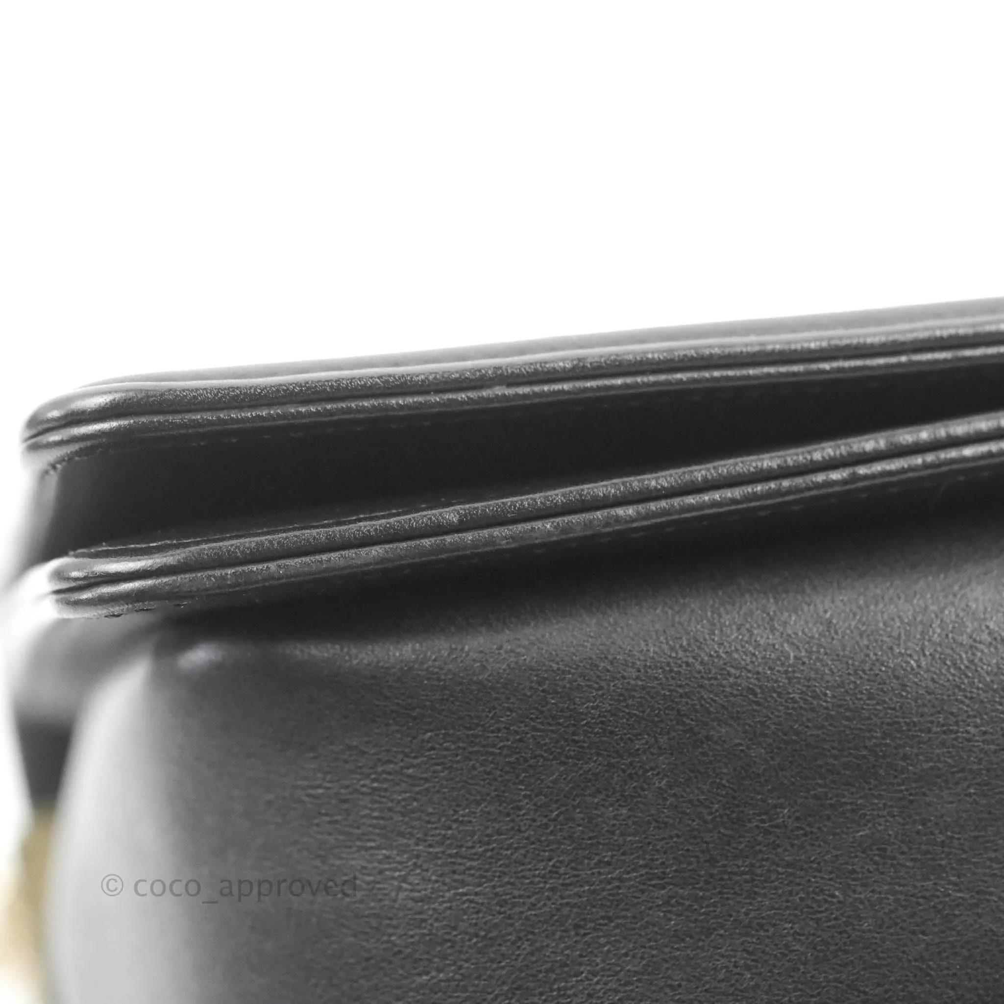 Chanel Chevron Medium Boy Black Calfskin Gold Hardware